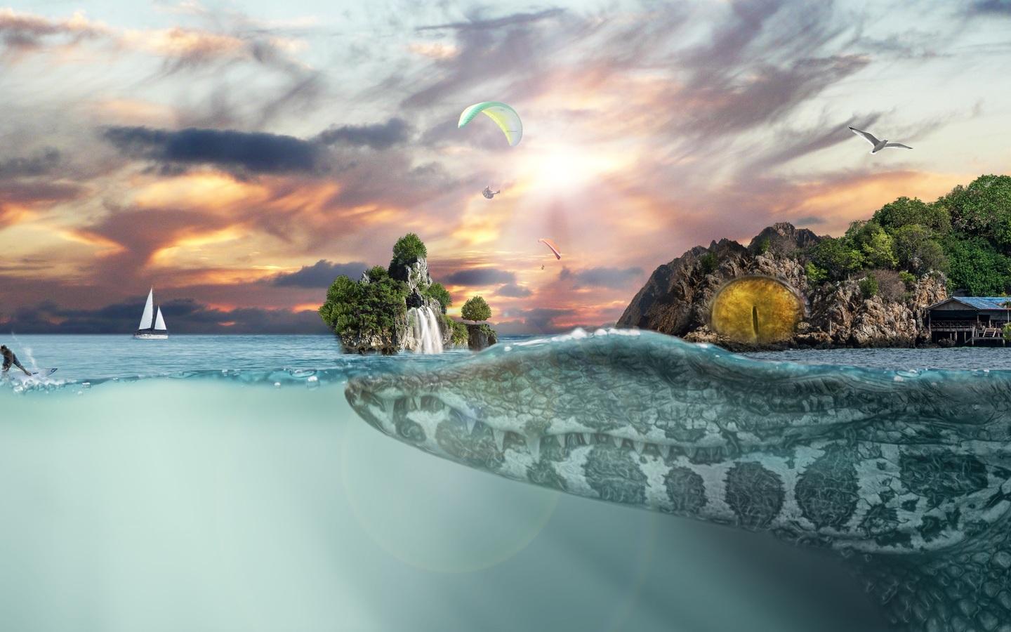 Sea Island Fantasy 1440x900 Resolution HD 4k Wallpaper