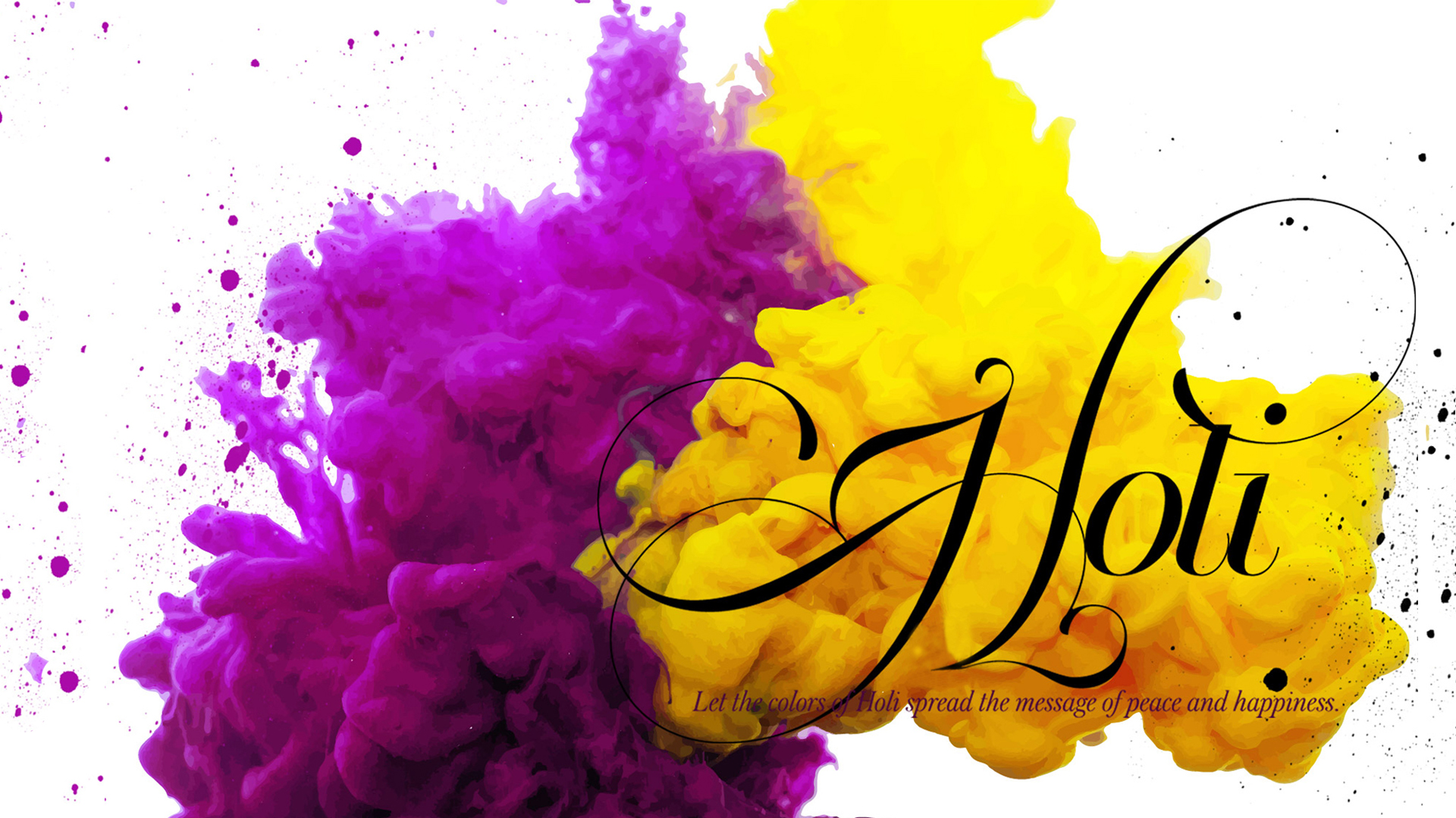 HD Holi Wallpaper with Yellow and Purple Color Wallpaper