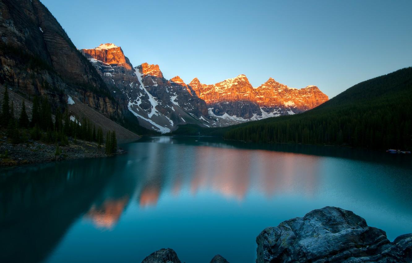 Wallpaper light, mountains, lake, morning, Canada, Banff National