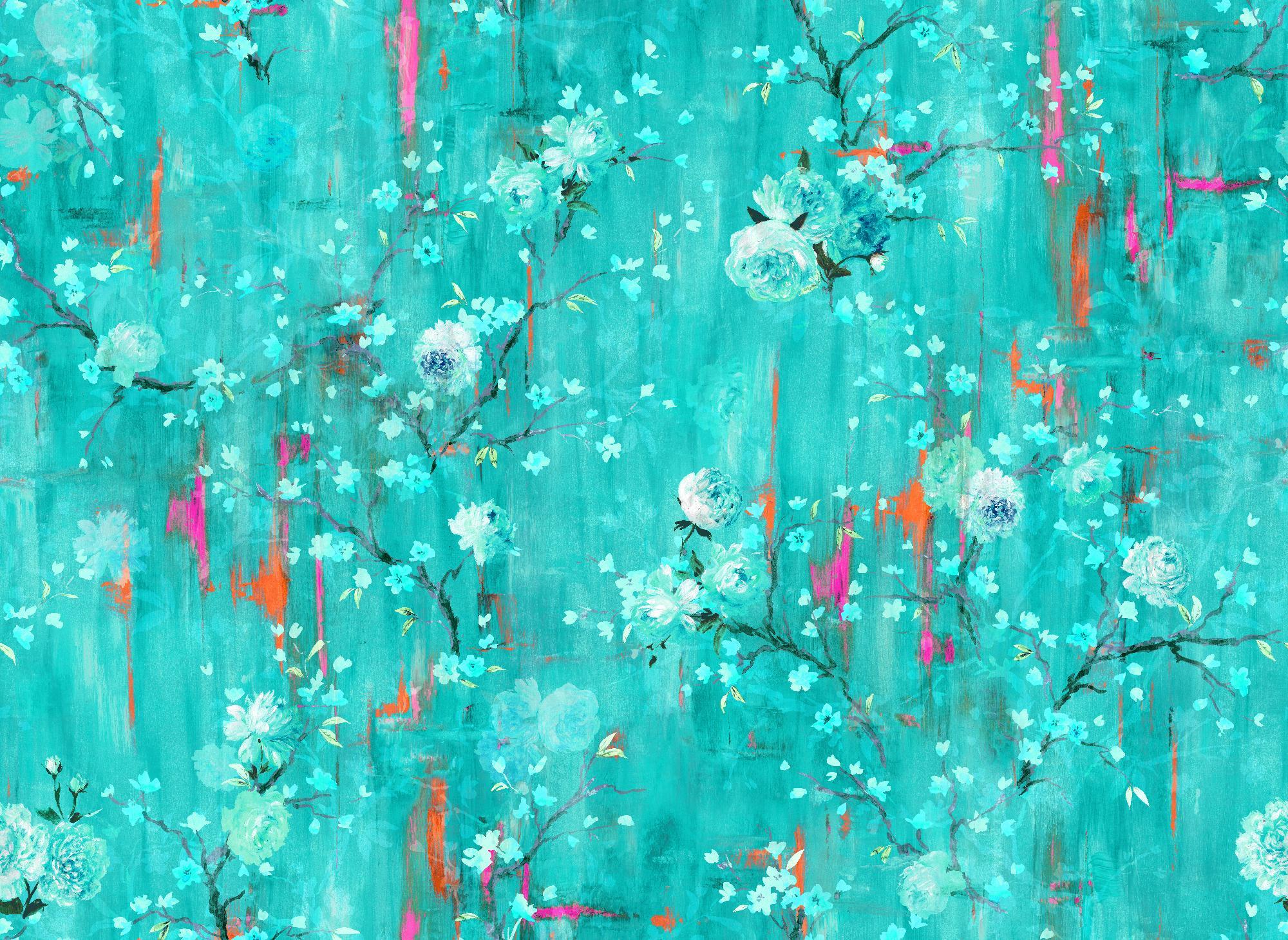 Perfumes of the Night: Matisse Green Floral Wallpaper Sample