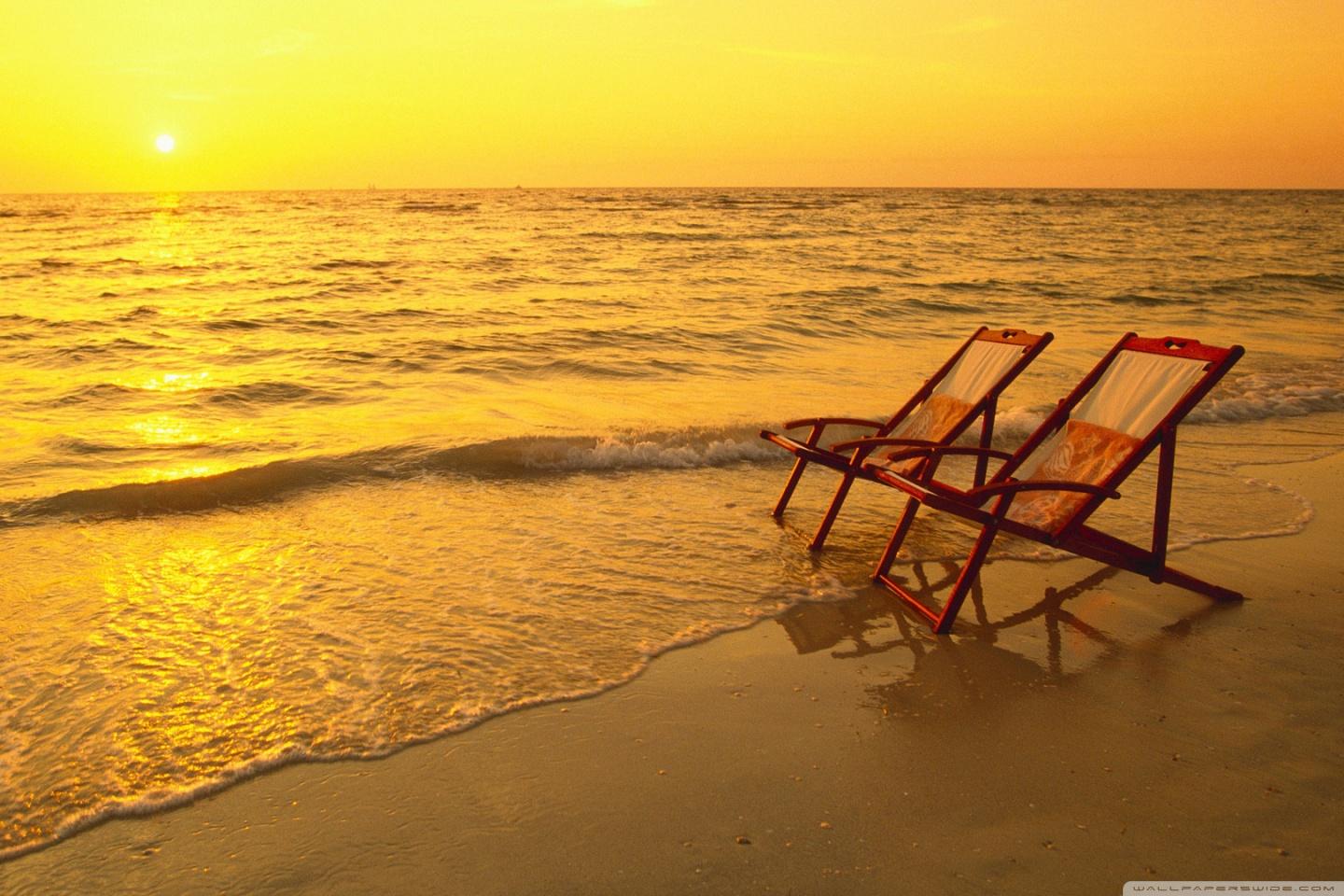 Beach Lounge Chairs ❤ 4K HD Desktop Wallpaper for 4K Ultra HD TV