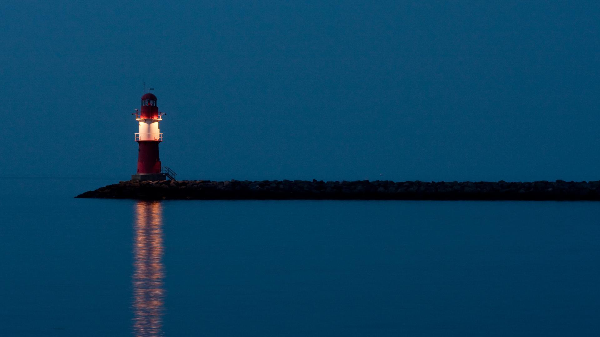 Free download Lighthouse Nature in Moonlight Desktop HD Wallpaper
