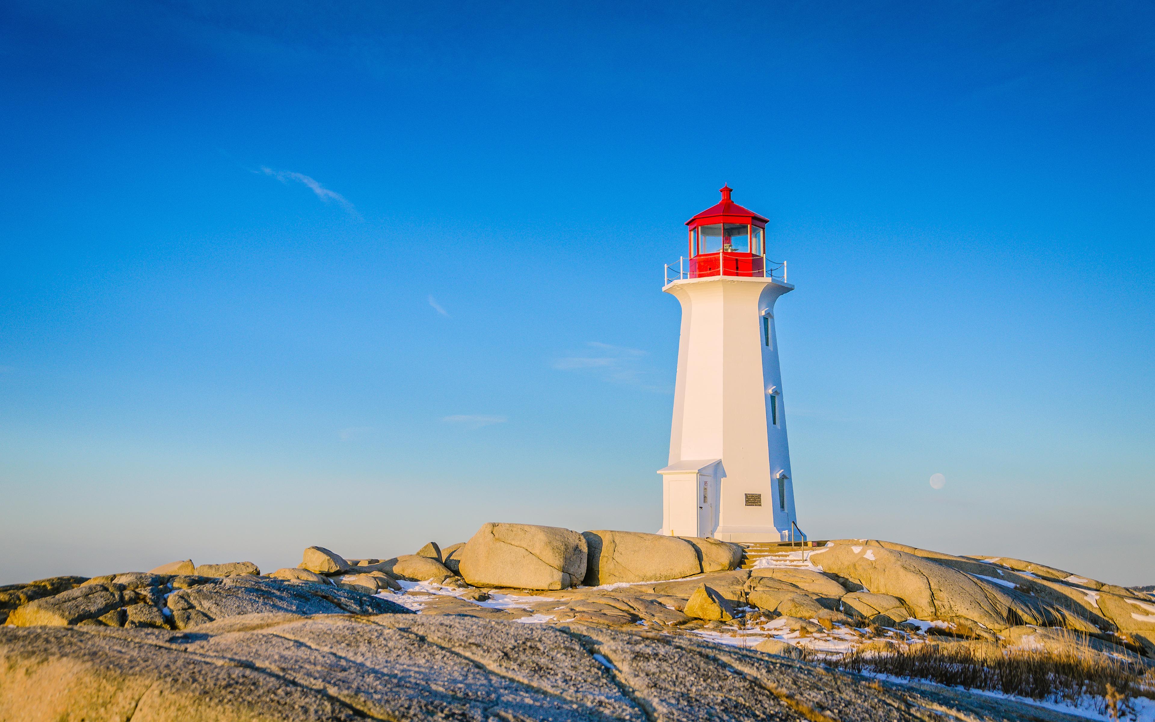 Wallpaper Lighthouse, Peggy's Cove, Nova Scotia, Canada, 4K, World
