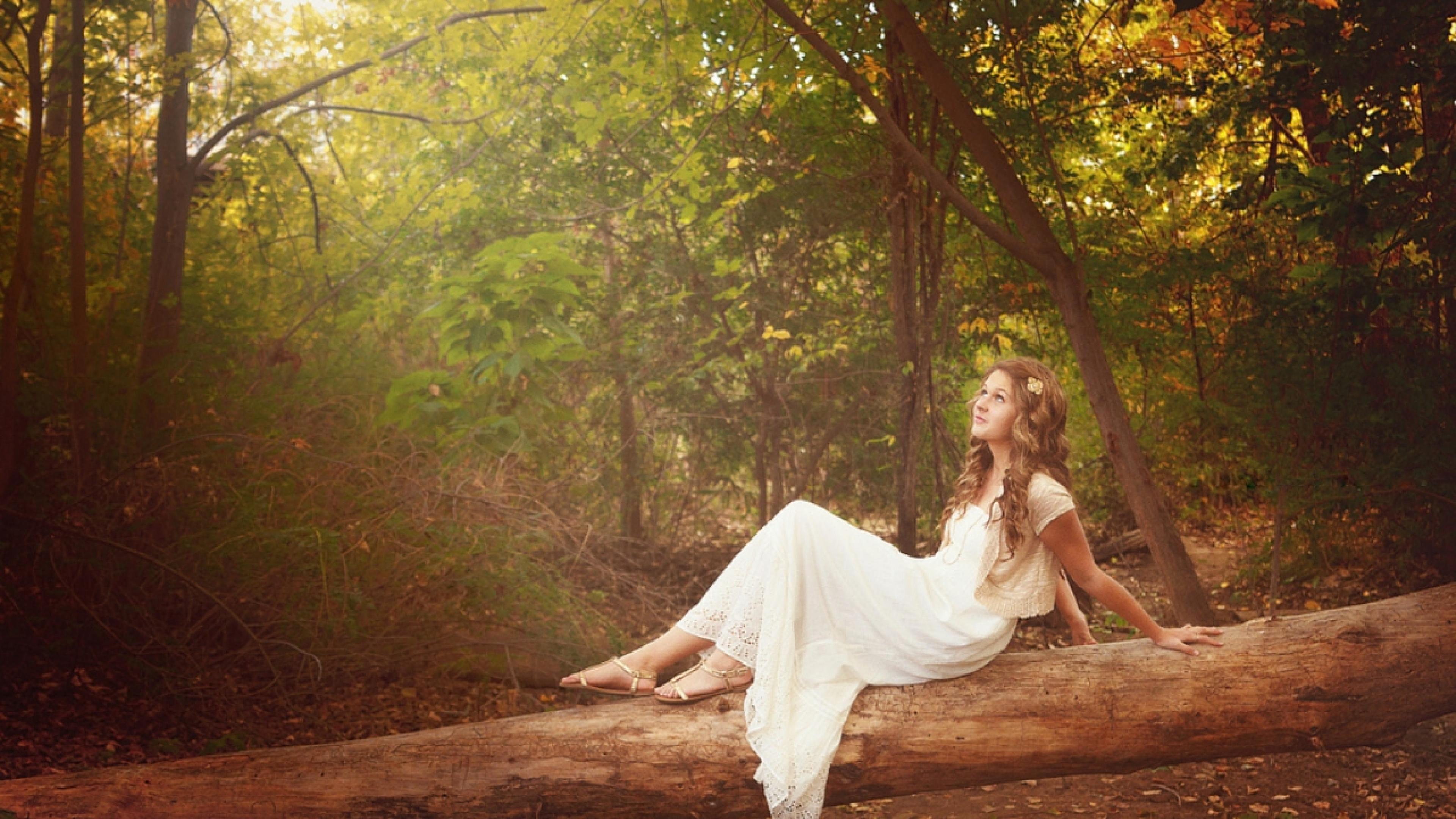 Pretty Girl In The Forest Wallpaper Full HD m68z 3840x2160 px