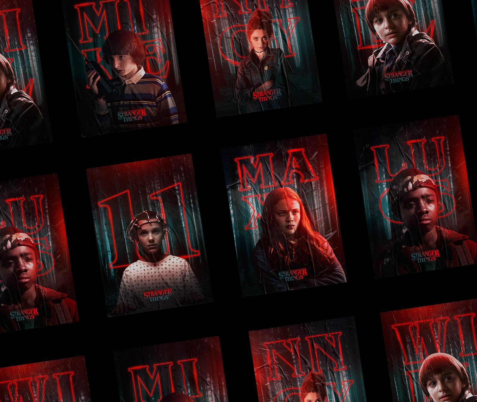 Spooky Stranger Things Characters Posters