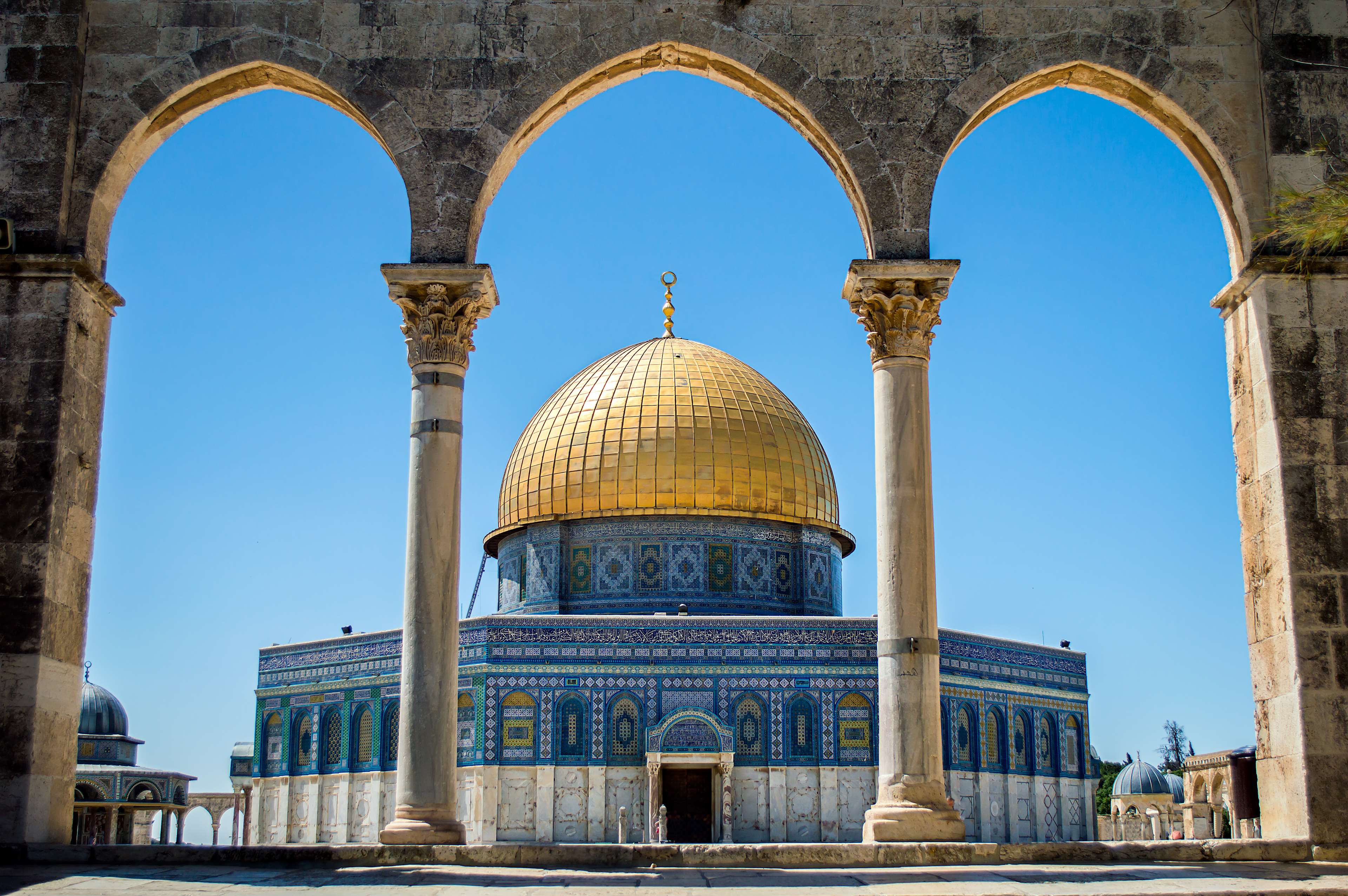 aqsa, dome of the rock on the temple, jerusalem 4k wallpaper