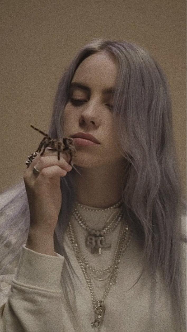 Billie Eilish phone wallpaper. I am using it from now