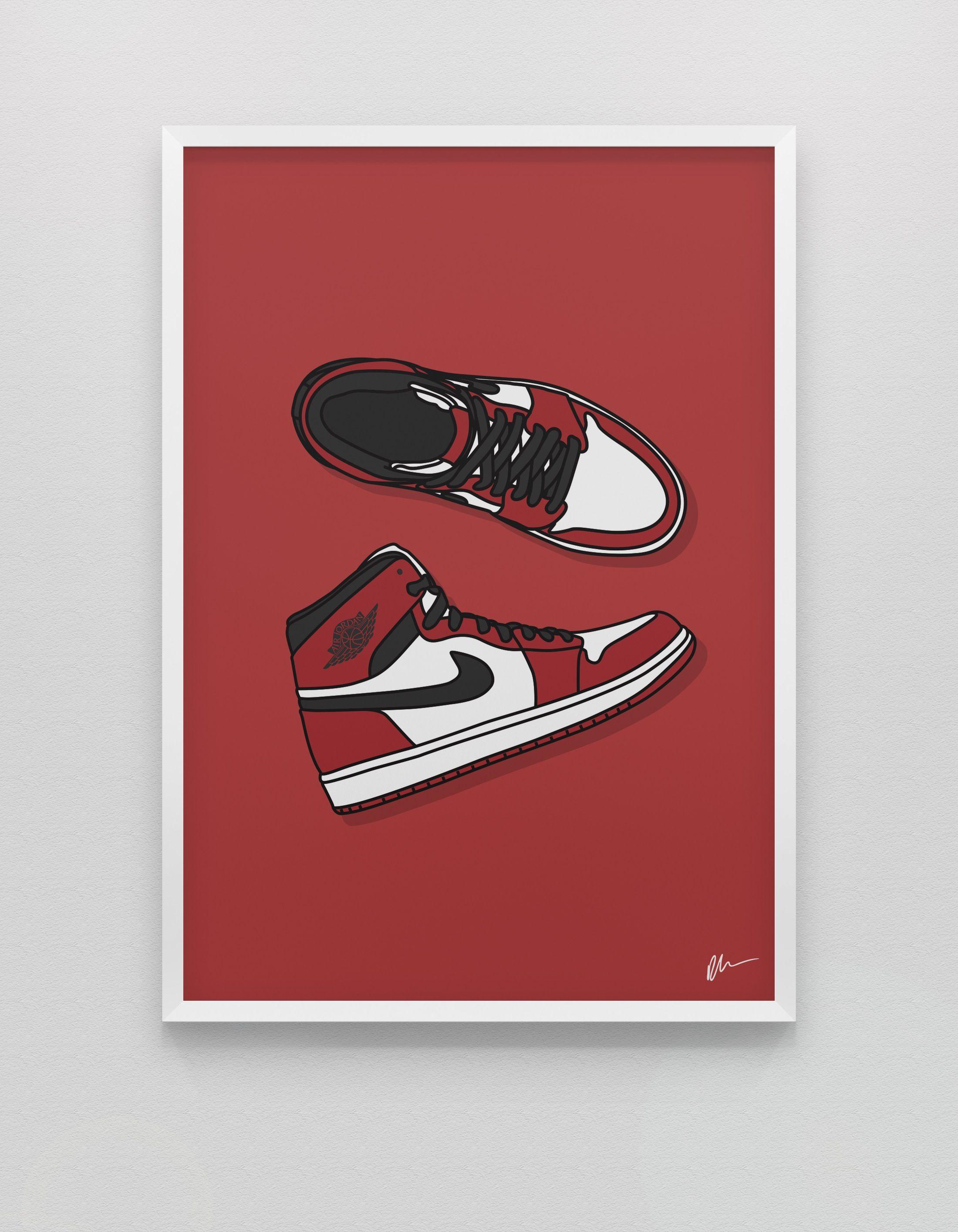 NEW Jordan 1 Chicago'. Sneakers illustration, Nike art, Sneaker posters