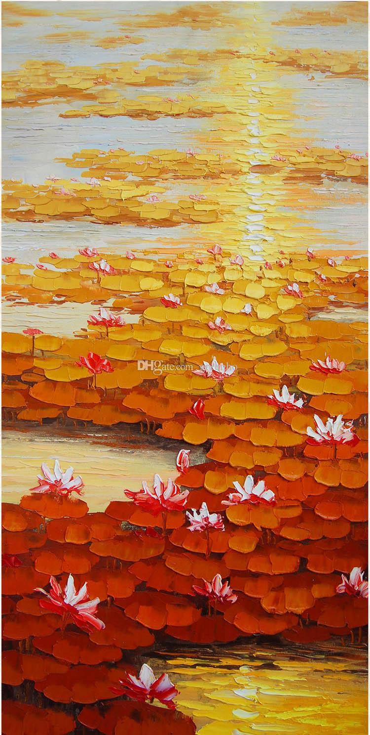 3D Oil Painting Wallpaper Water Lily Wall Mural Custom Wallpaper