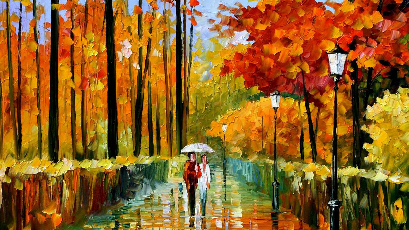 Download Autumn Oil Paintings Desktop Wallpaper Online 1600x1200