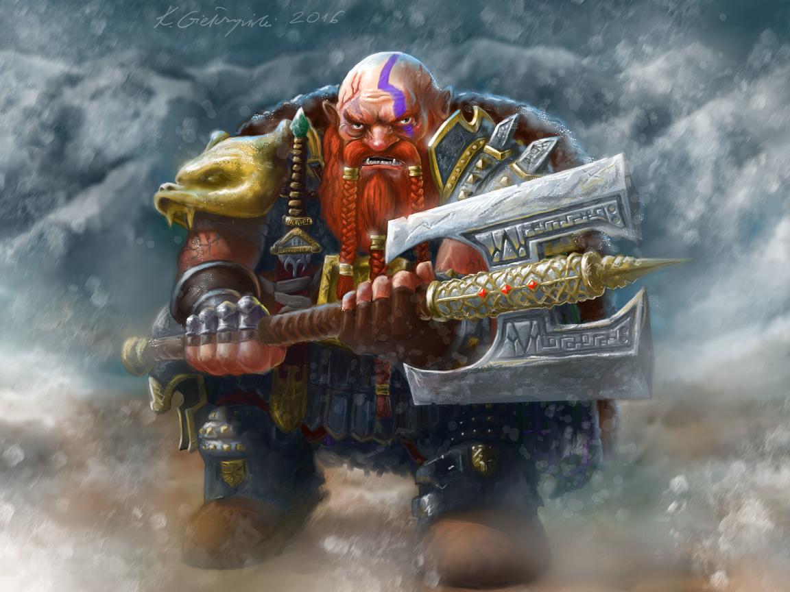 Dwarf With His Metal Hammer 1152x864 Resolution HD 4k
