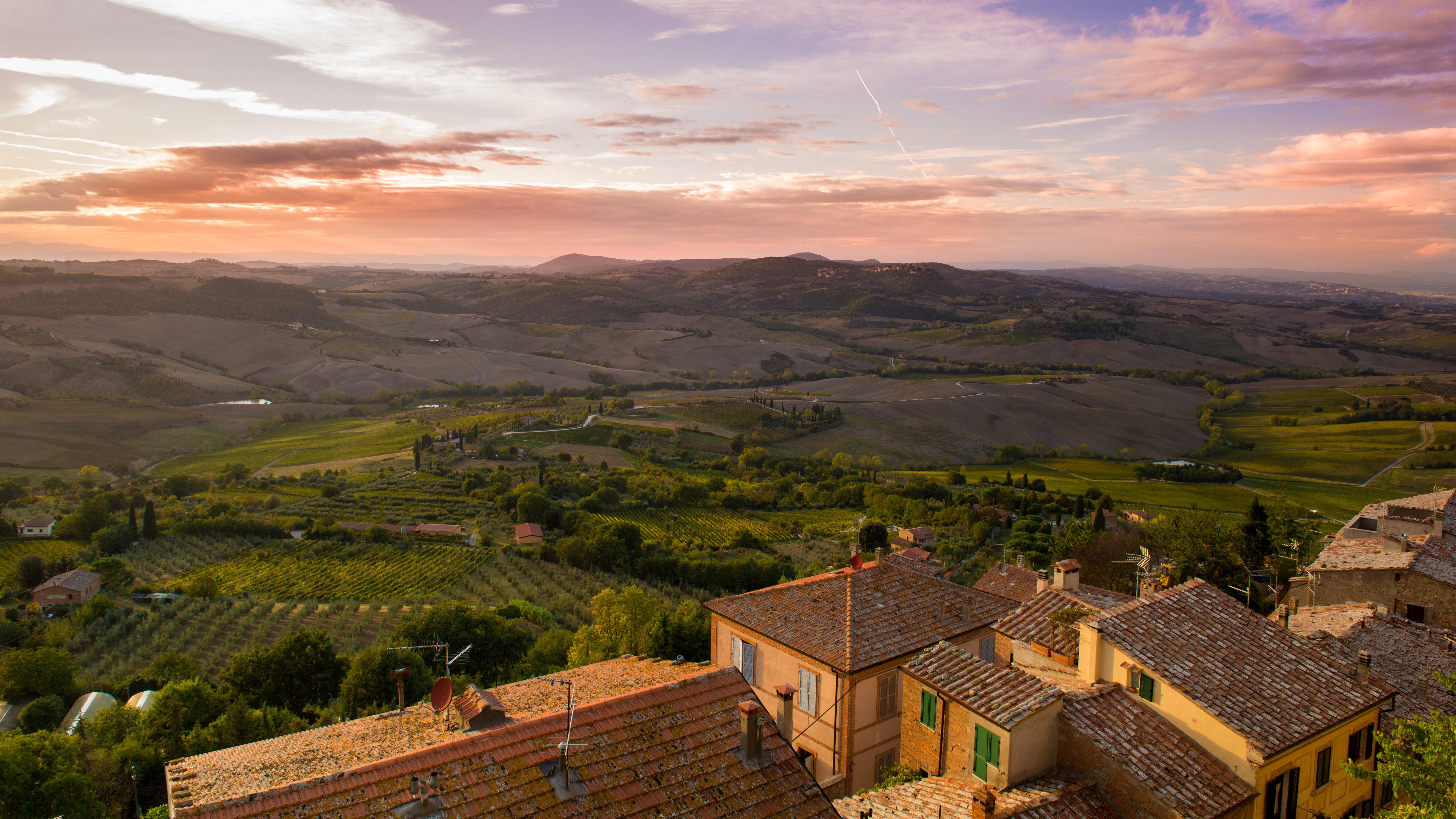 6016x3384 #outdoor, #village, #sunrise, #provence