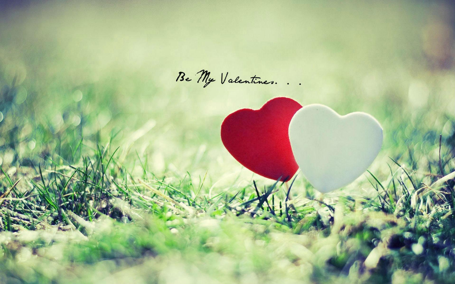 Two Hearts In A Field Valentines Wallpaper 2015