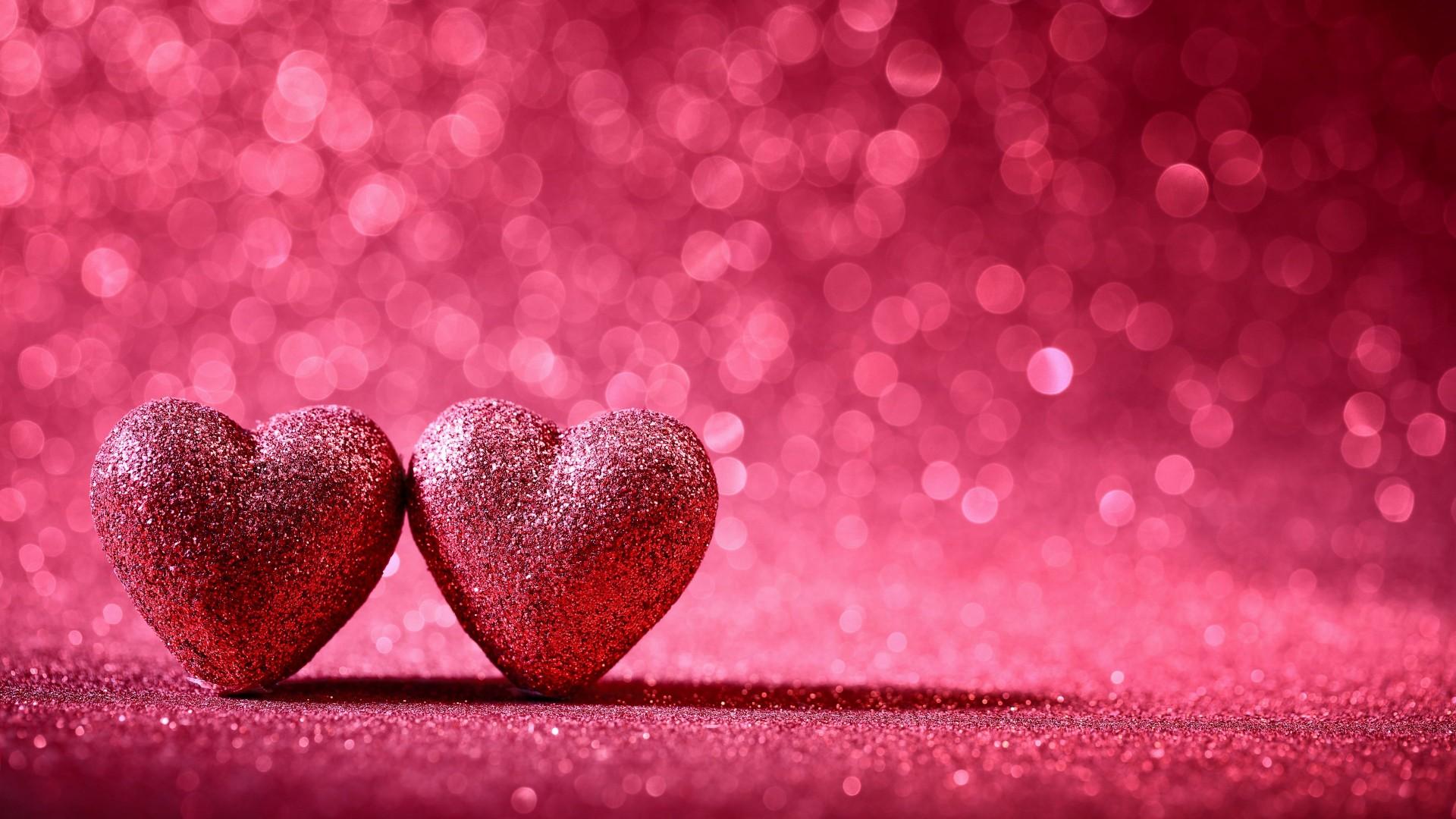 Two Glitter Heart Wallpaper 27596