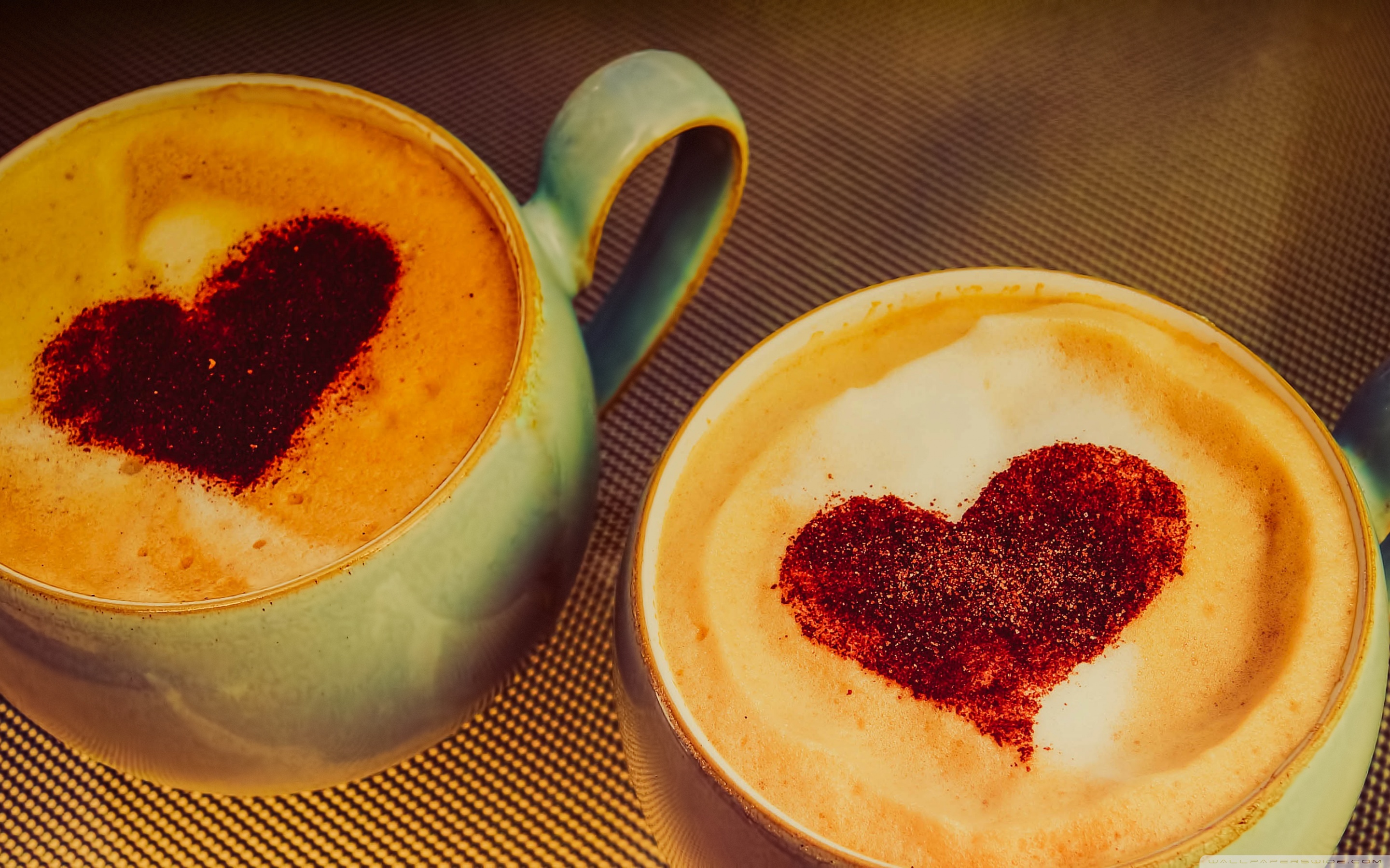Two Coffee for Two Hearts ❤ 4K HD Desktop Wallpaper for 4K Ultra HD