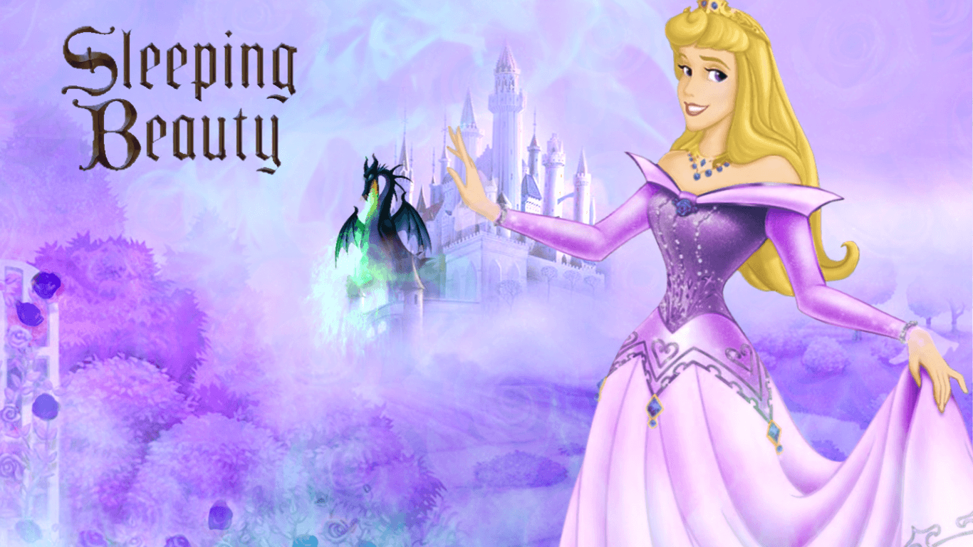 Download Aurora in purple Sleeping Beauty Wallpaper 24726557
