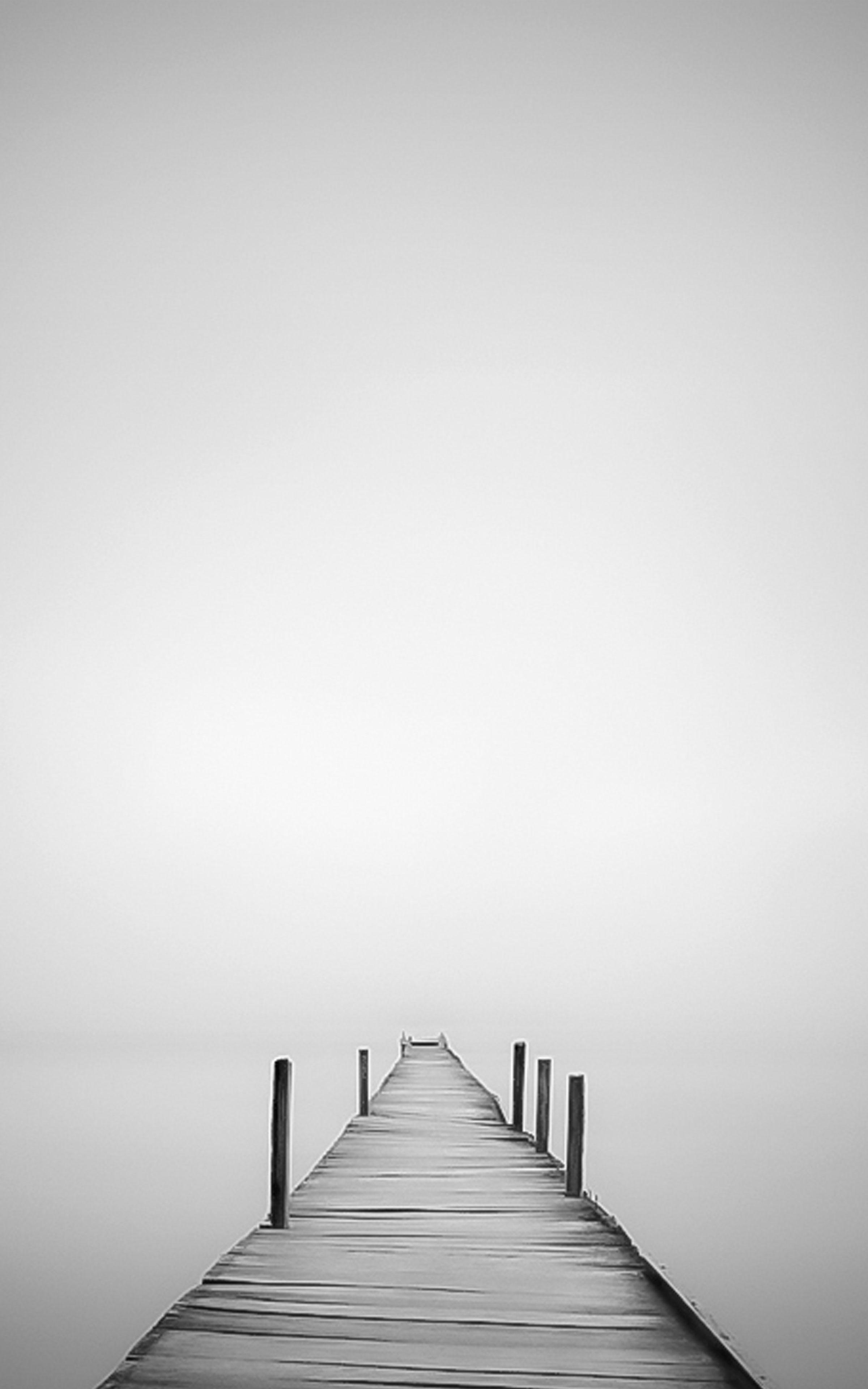 Pier in Mist Mobile Wallpaper