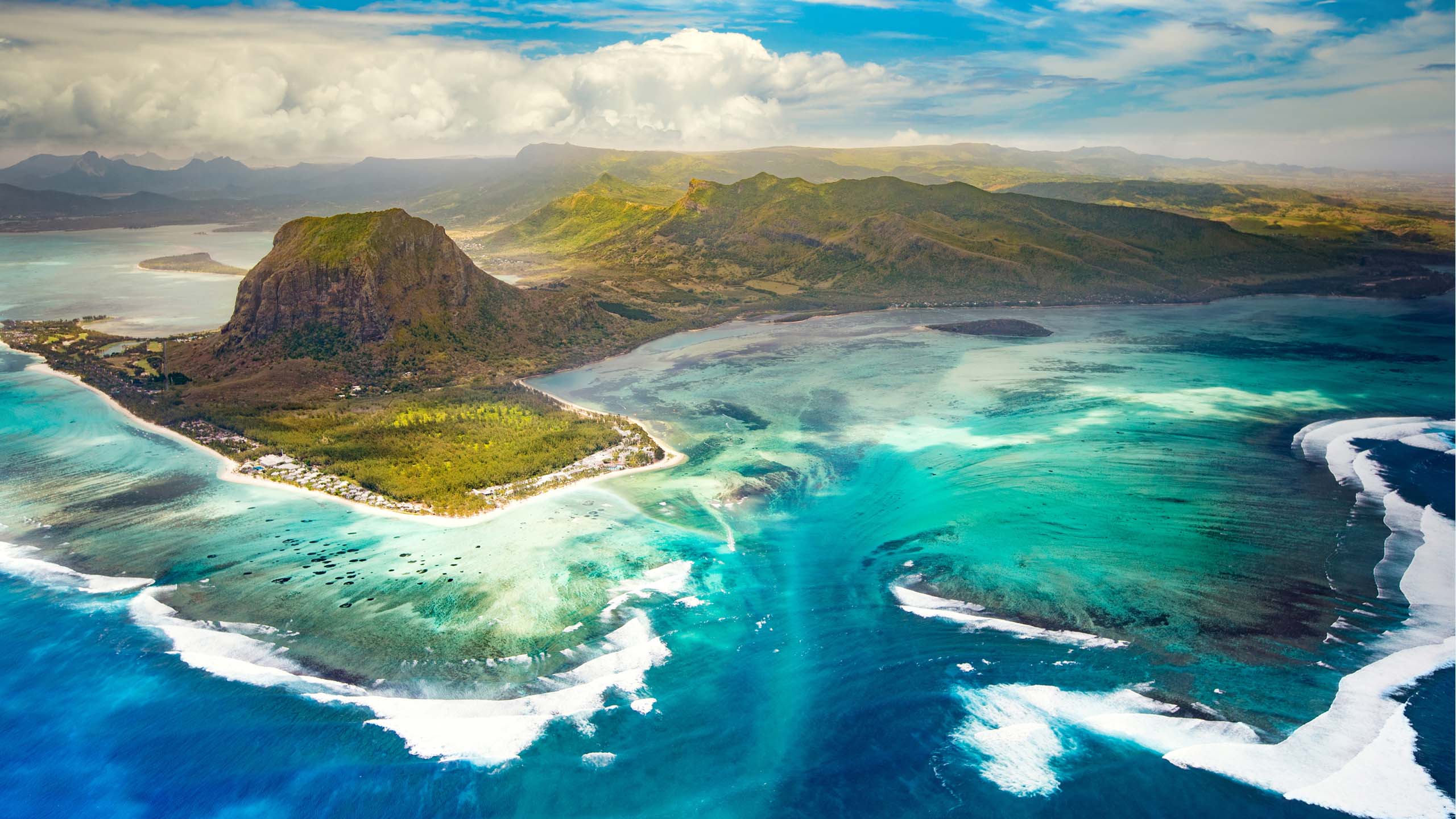 Underwater Waterfall In Le Morne Brabant Mauritius Known As