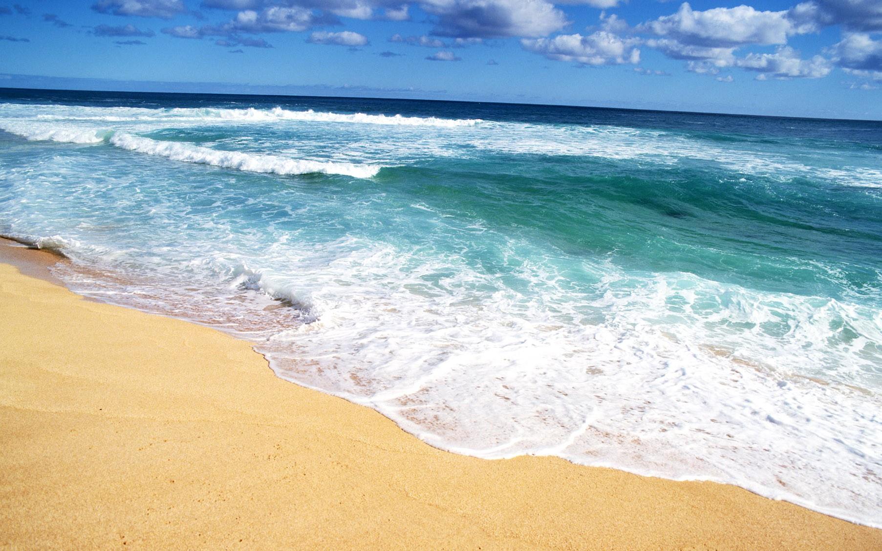 Golden, Beach, And, Waves, HD Sea Wallpaper, Summer, Sun, Fresh Air