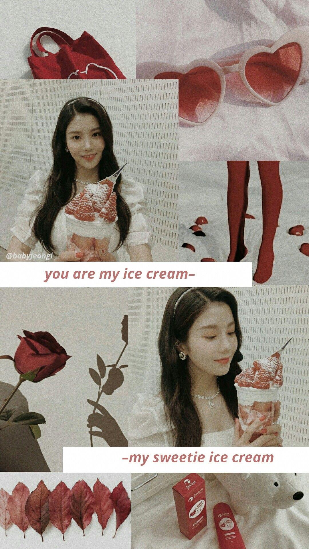kwon eunbi #wallpaper #lockscreen #izone #red #aesthetic