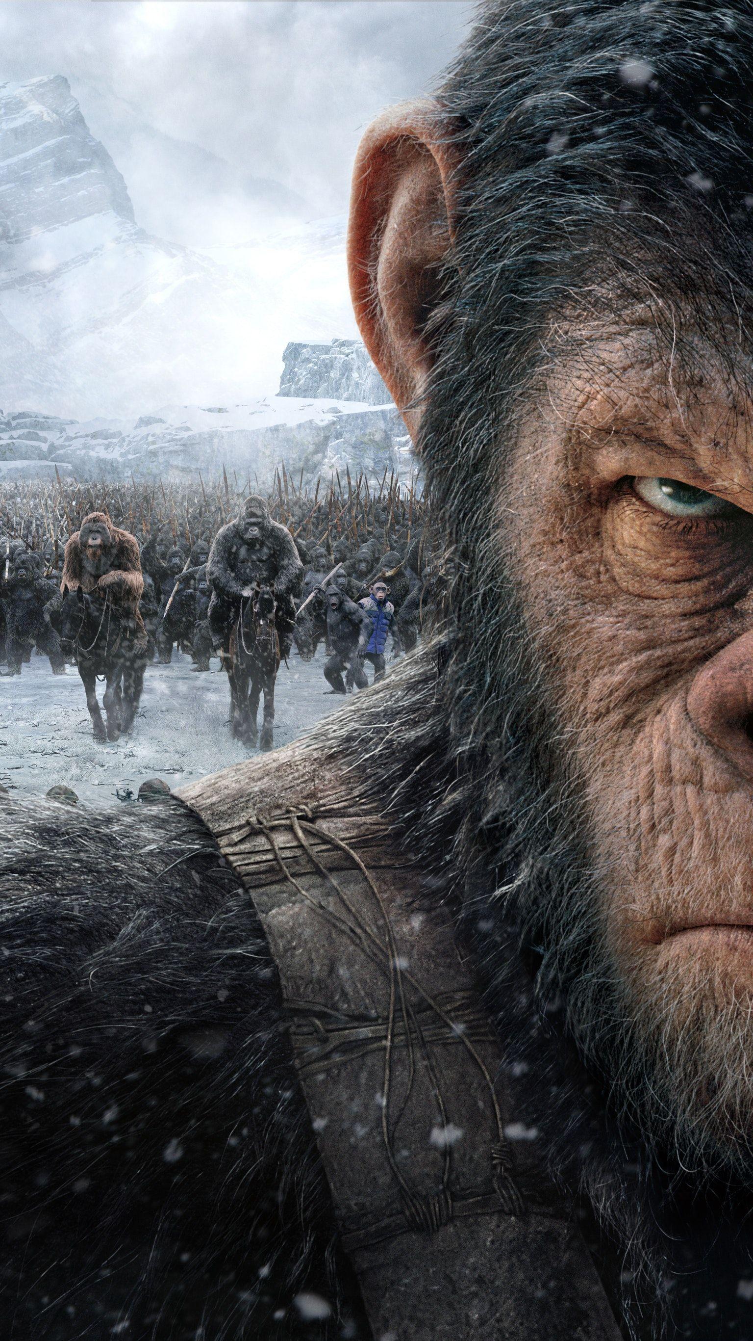 War for the Planet of the Apes (2017) Phone Wallpaper in 2019