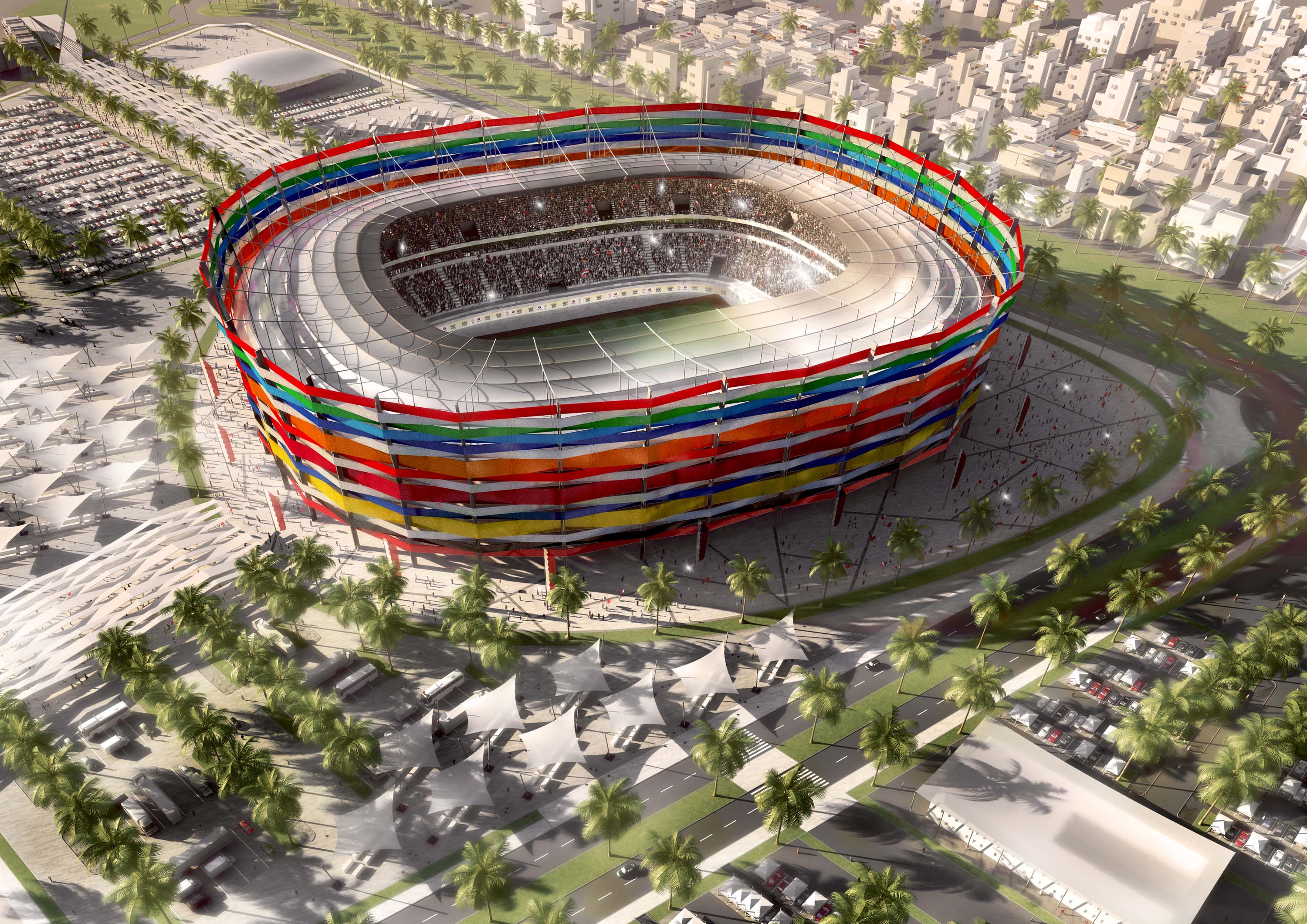 Qatar World Cup Stadiums HD Wallpaper, Background Image