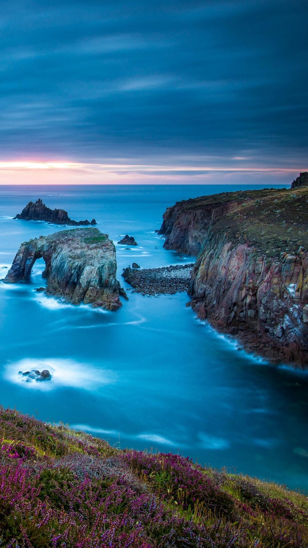 Cornwall England Celtic Sea Cape Lands Wallpaper - [1080x1920]