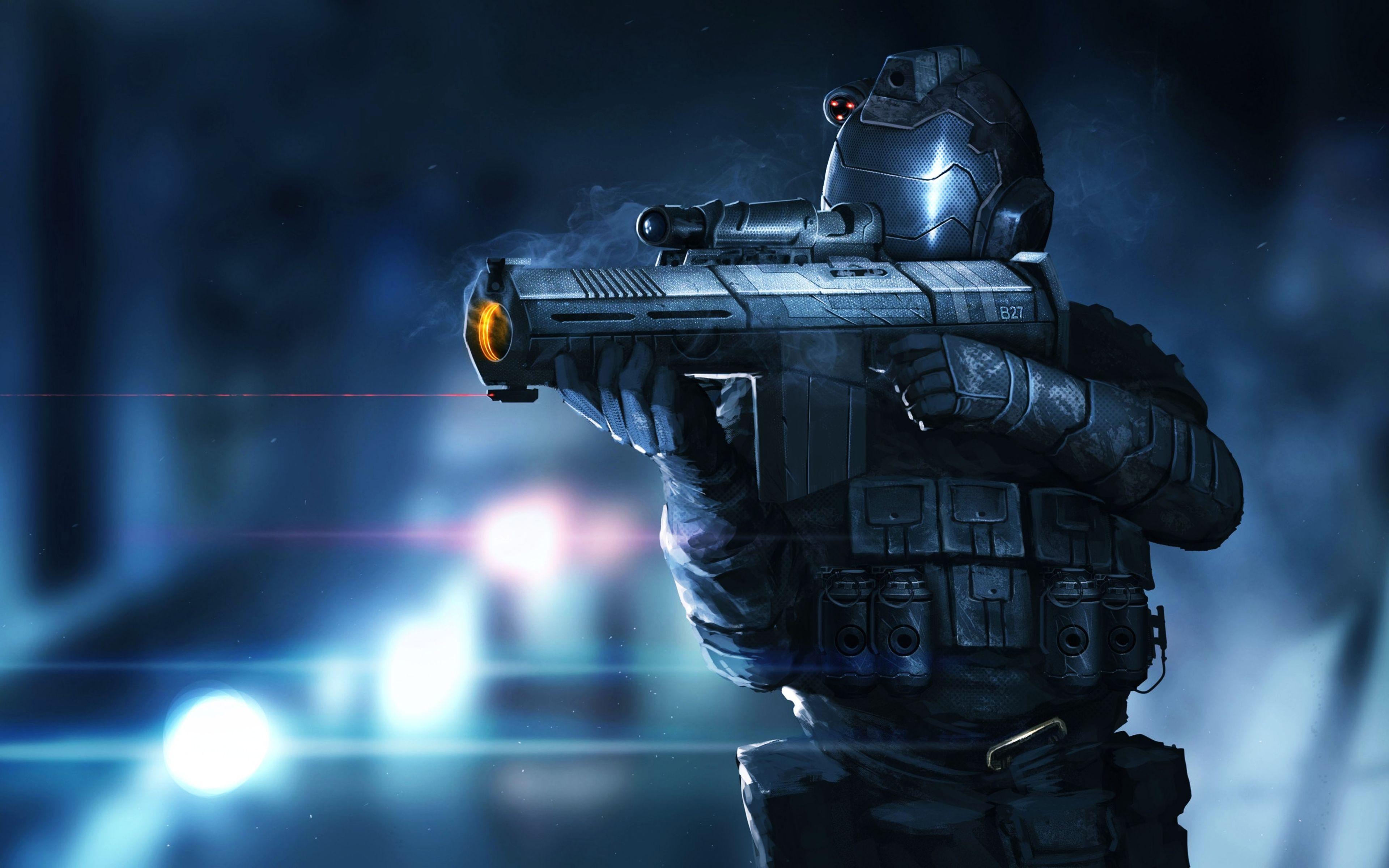 Sci Fi Soldier With Shield 4k, HD Artist, 4k Wallpaper, Image
