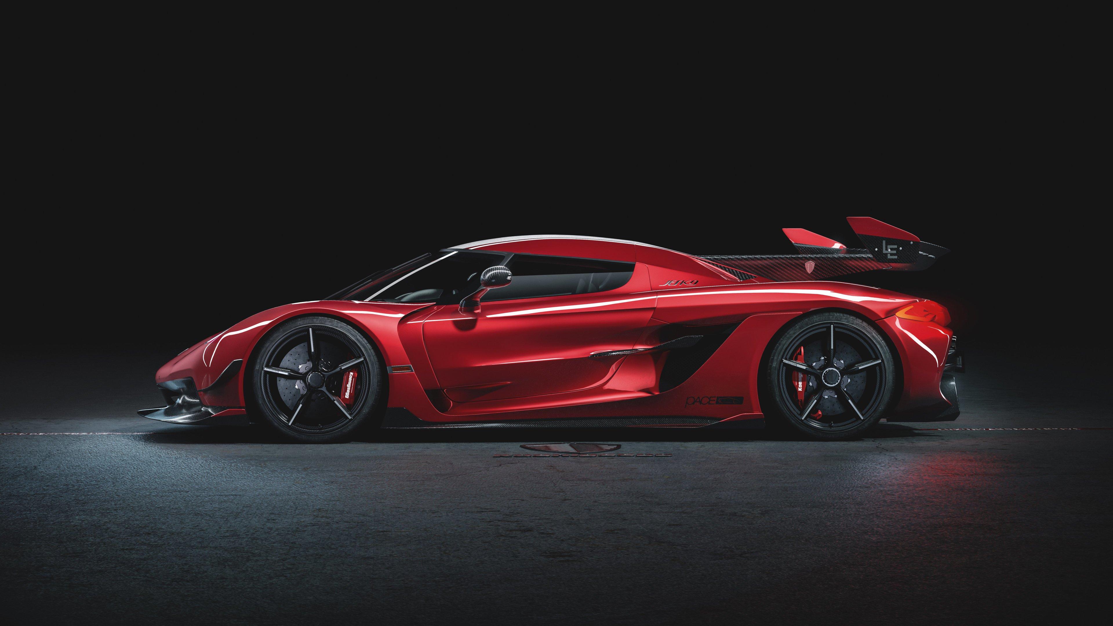 Wallpaper 4k Koenigsegg Jesko Cherry Red Edition 10 Side View 2020