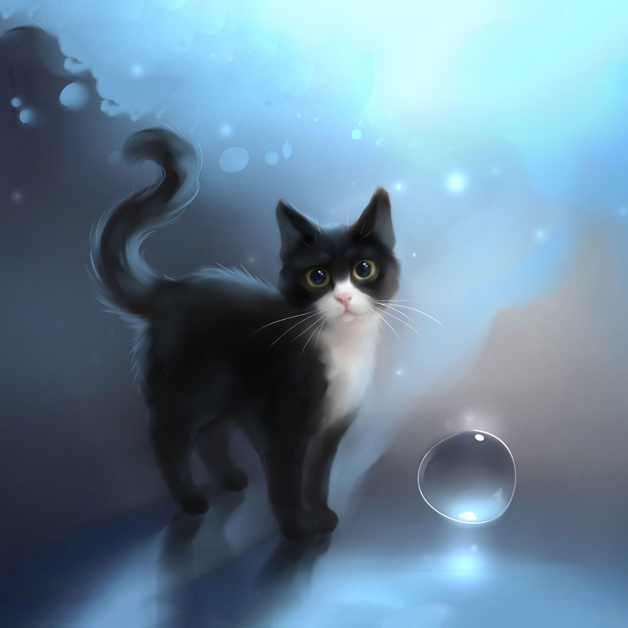 cute kitty drawing wallpaper