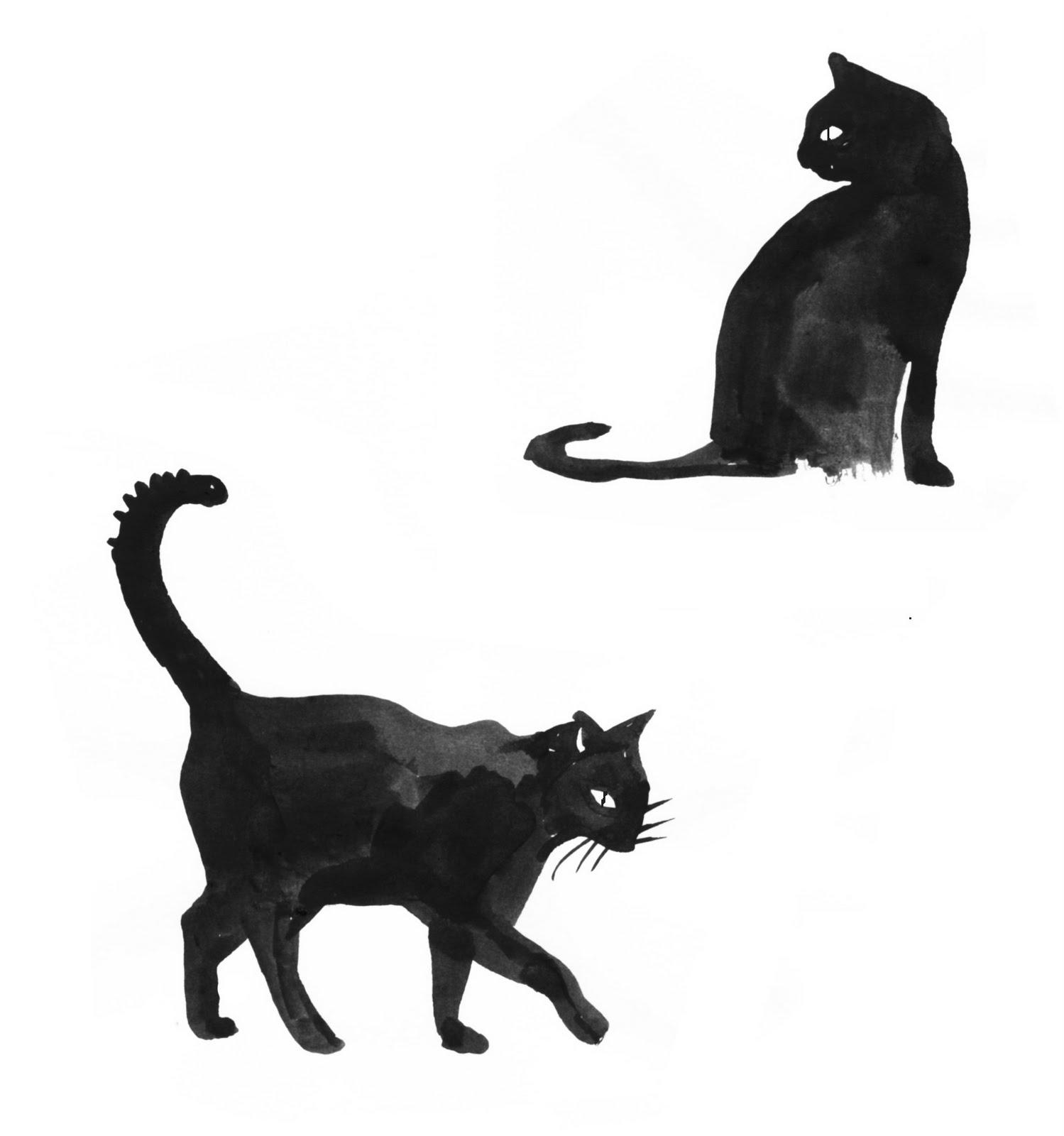 Cute Black Cat Drawing Cats Wallpaper HD Drawings Background