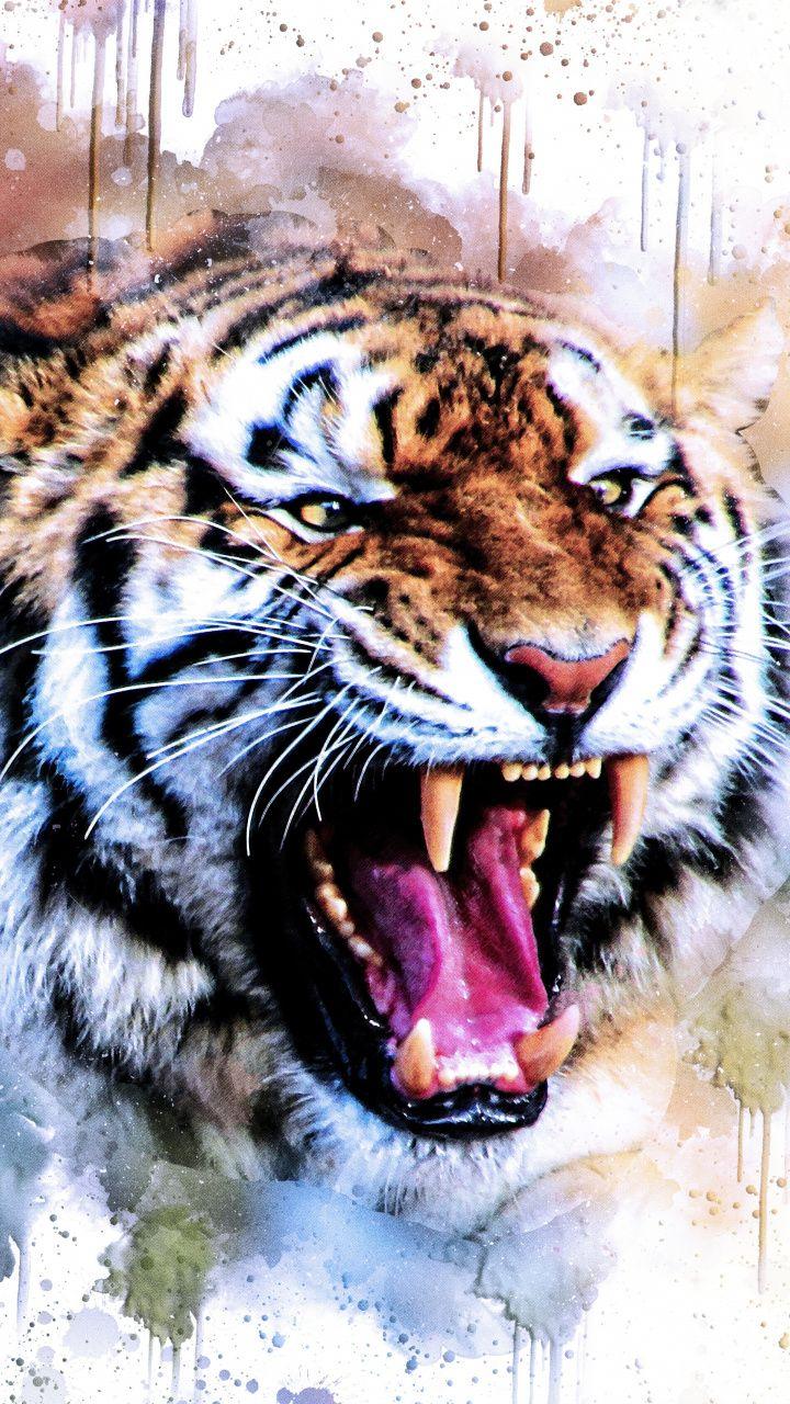 wallpaper Tiger, wild, roar, art. Asian Culture. Animal