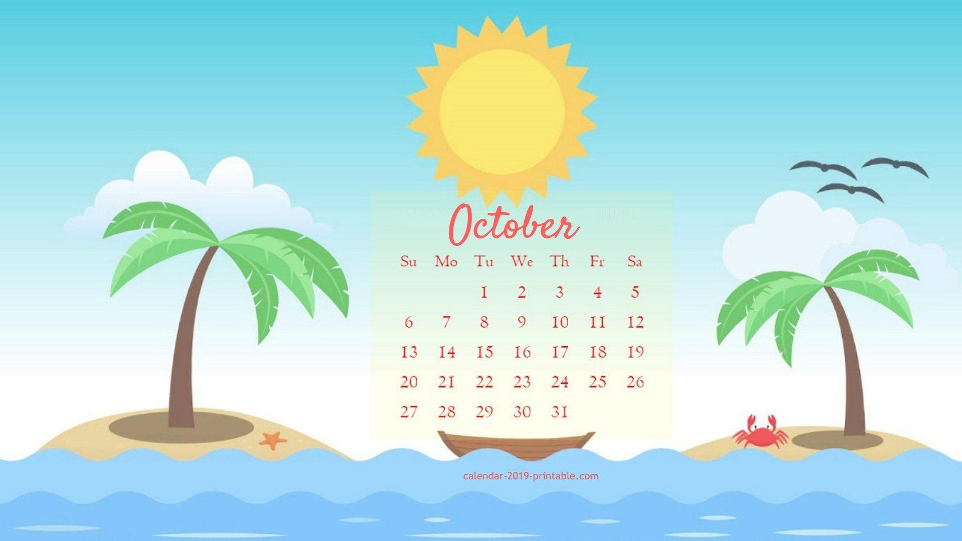 october 2019 cute calendar wallpapers