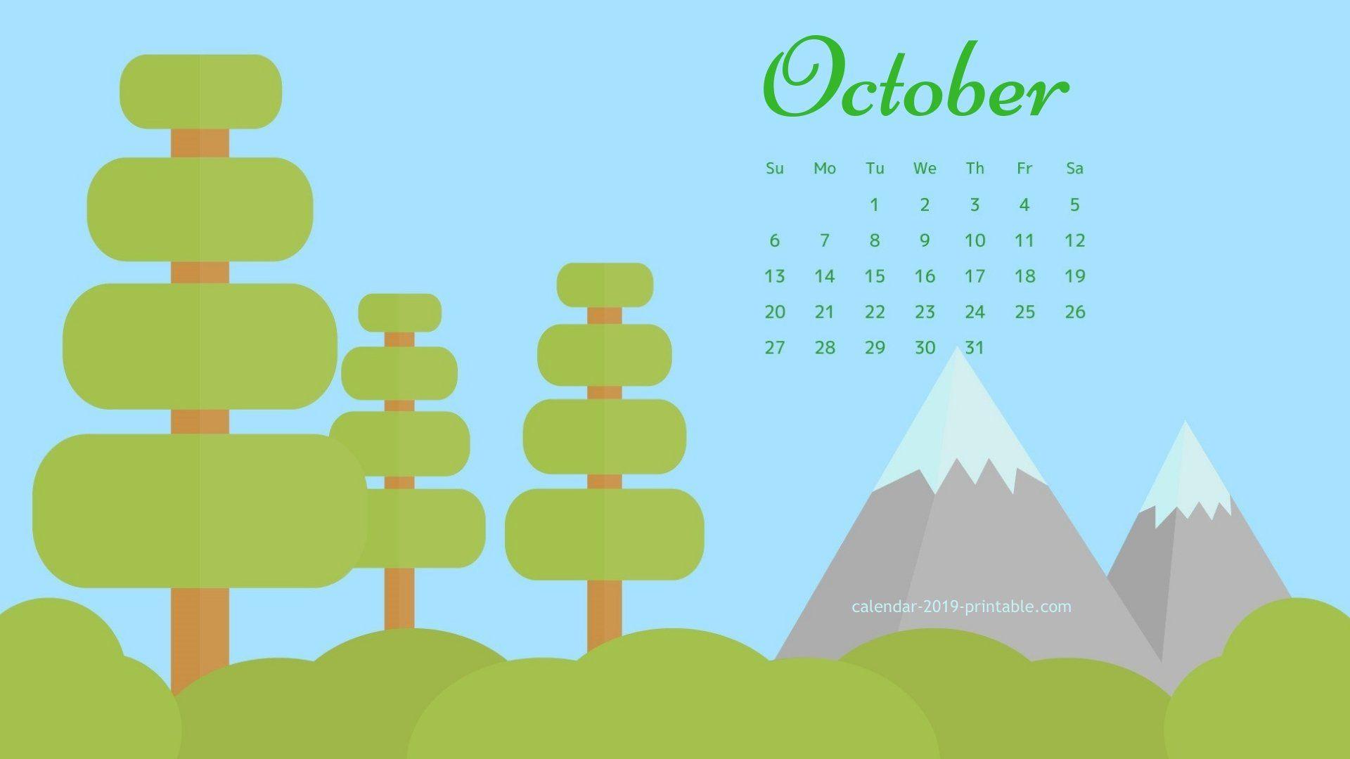 october 2019 calendar nature wallpapers