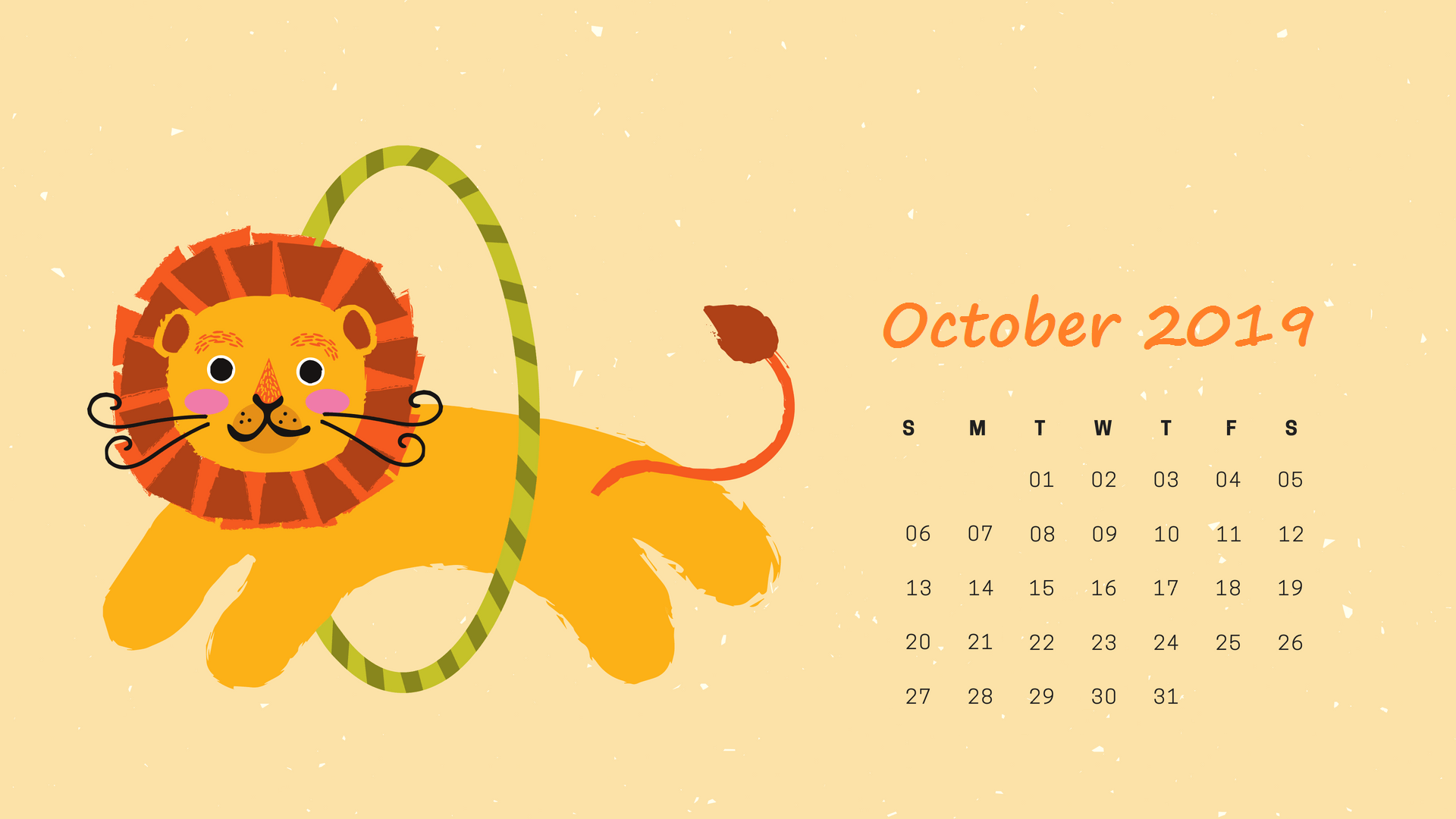 2019 October HD Calendar Wallpapers
