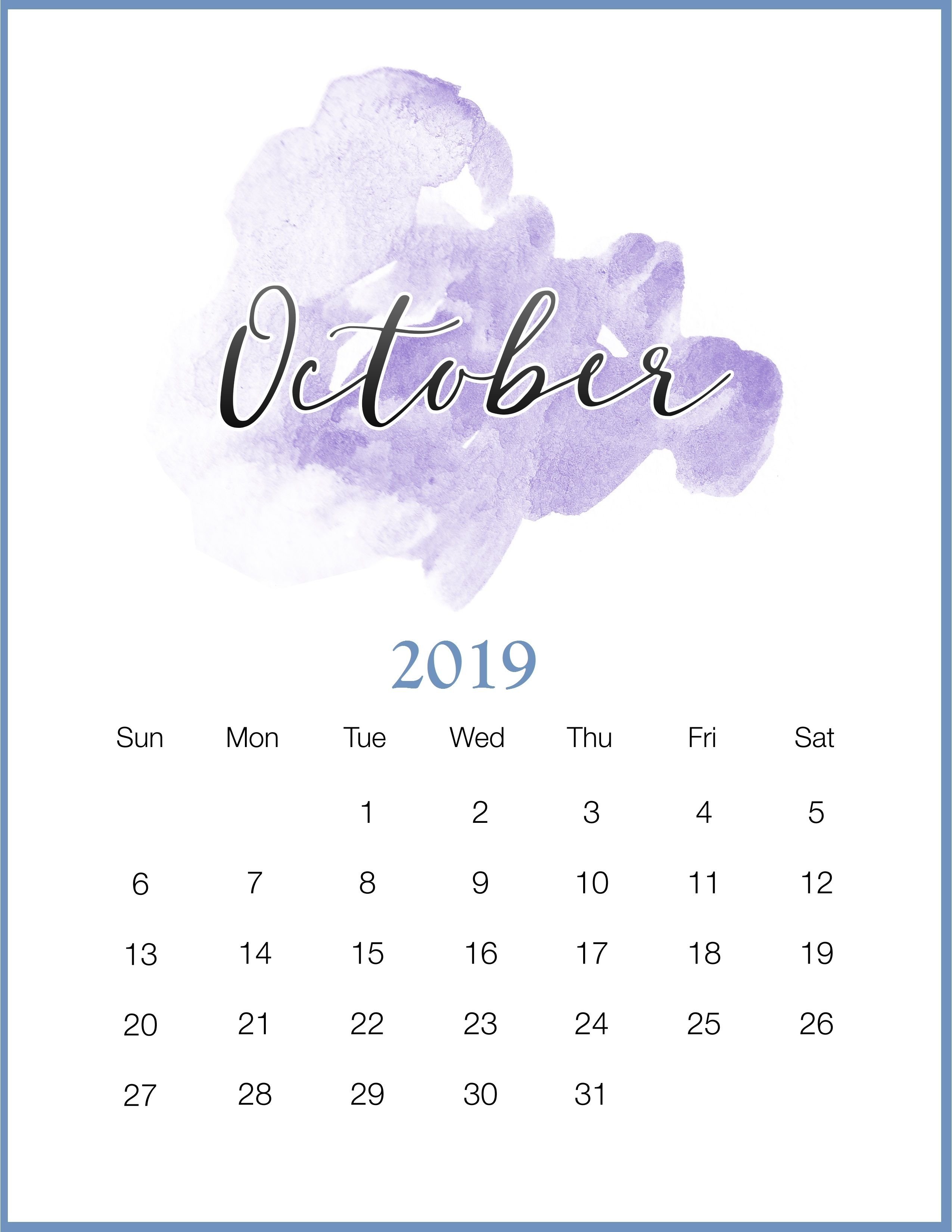 Take Calendar 2019 October To December ⋆ The Best Printable