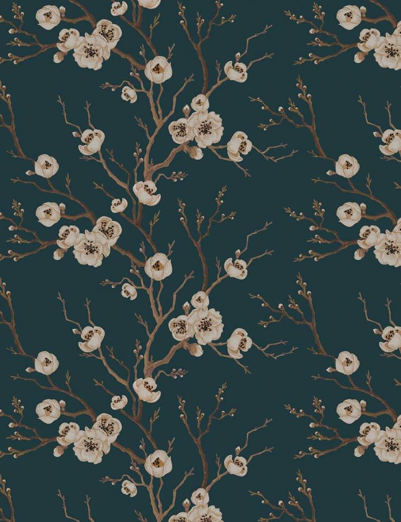 Japanese Floral Tree Wallpaper. FEATHR™