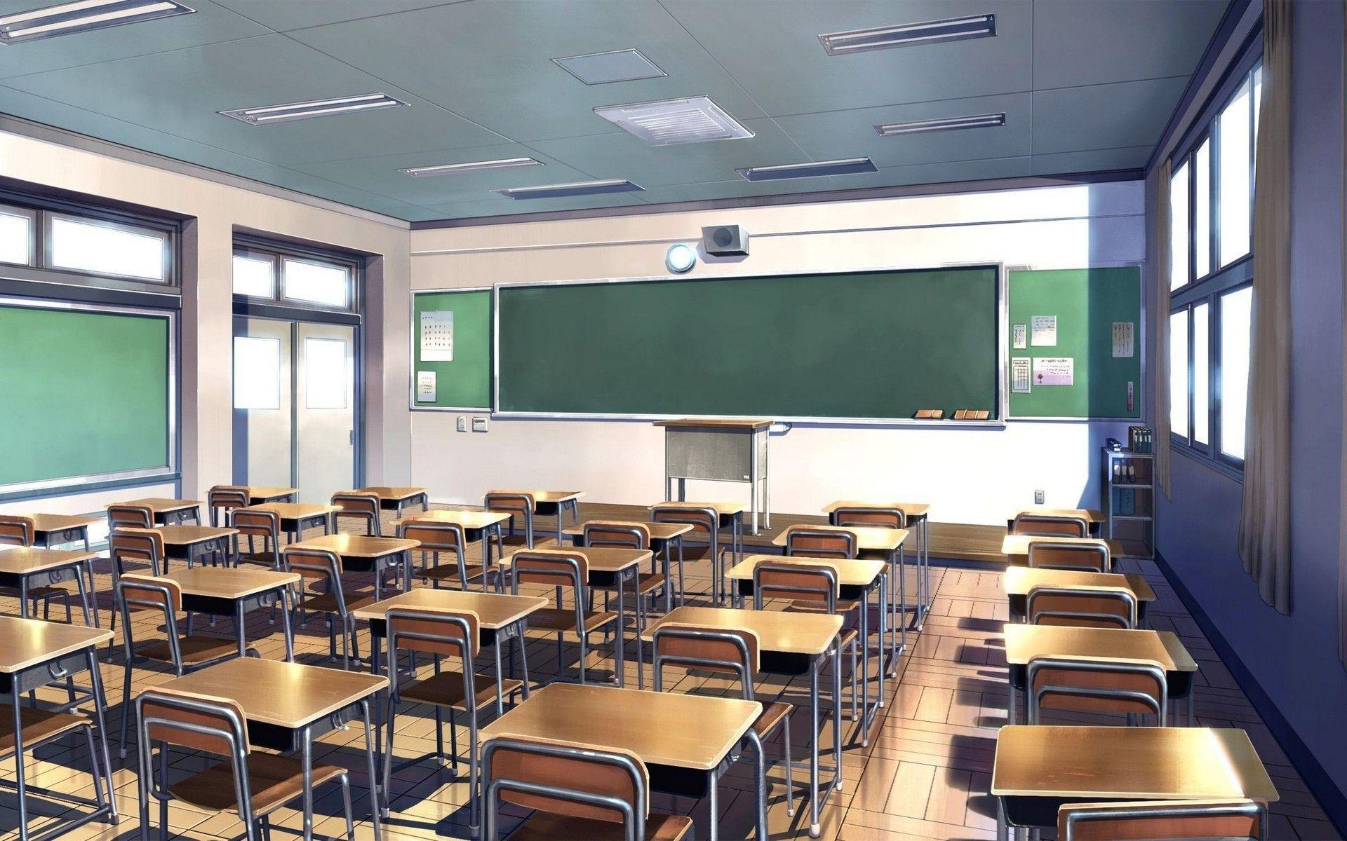 HD desktop wallpaper: Anime, Girl, School, Classroom download free