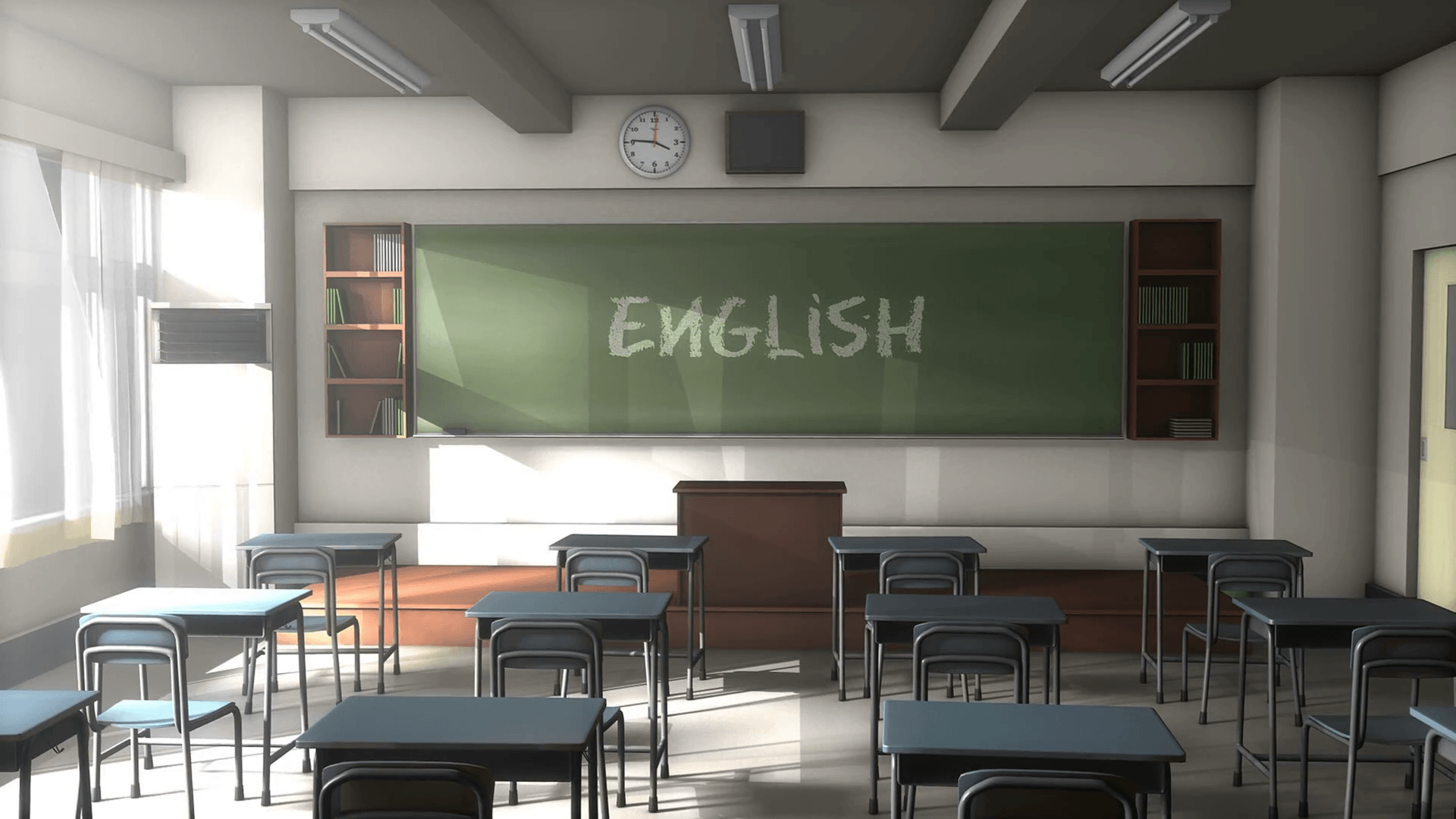 Empty English school classroom Motion Background