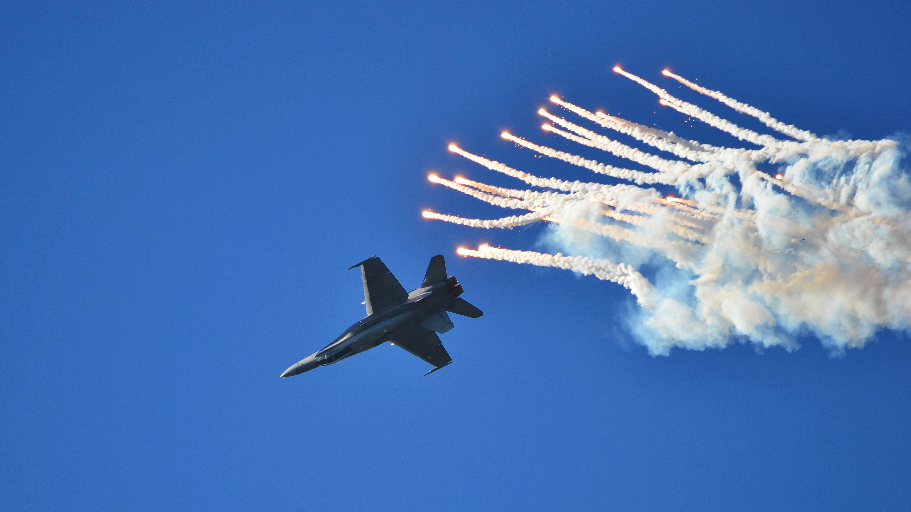 Finnish Airfoce F A 18 Hornet Using Flares. Got This