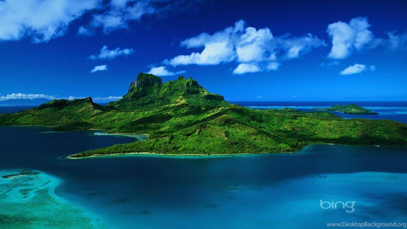 Green Island In The Blue Sea Wallpaper And Image Wallpaper