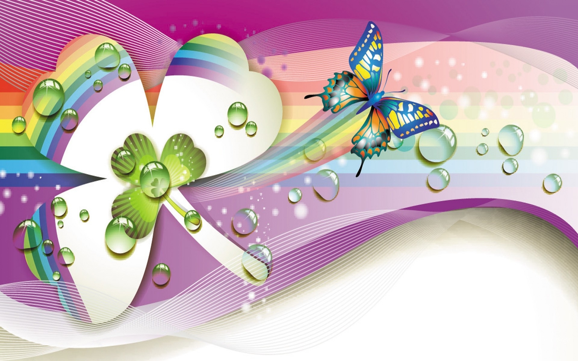 Calico Butterfly & Clover wallpaper. Calico Butterfly & Clover
