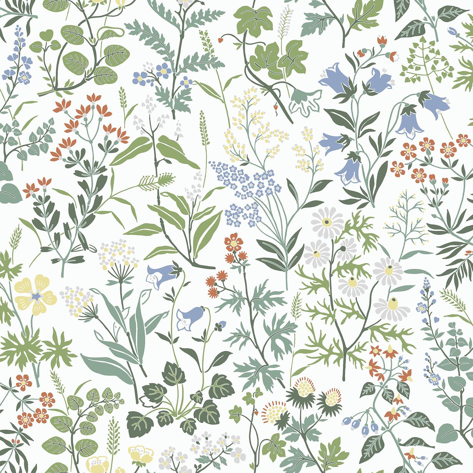 Boråstapeter Flora 5475 Wallpaper. White Multi. Fashion Interiors