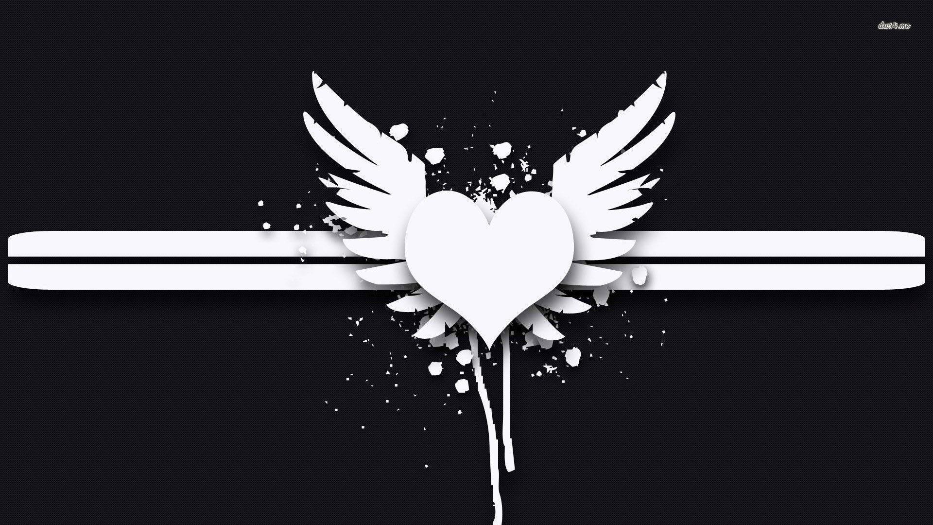 Angel wings heart wallpaper wallpaper