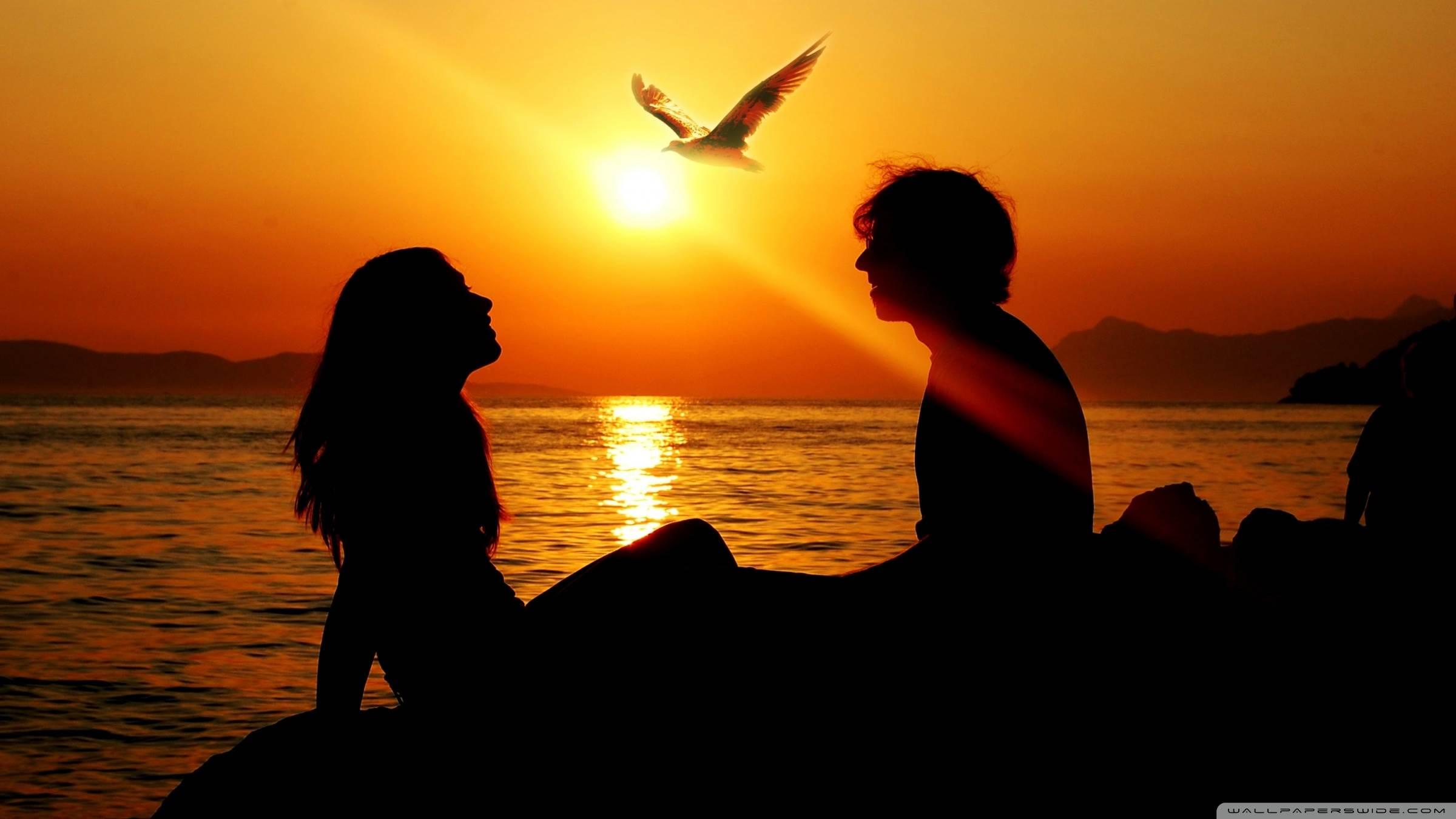Romantic Couple Sunset HD desktop wallpaper, Widescreen, High