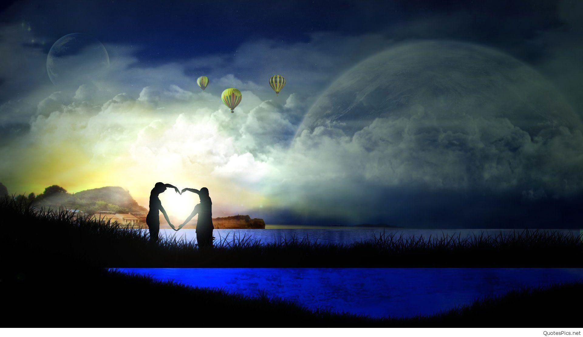 Fantasy Couple Love Animated Full Screen High Resolution Wallpaper