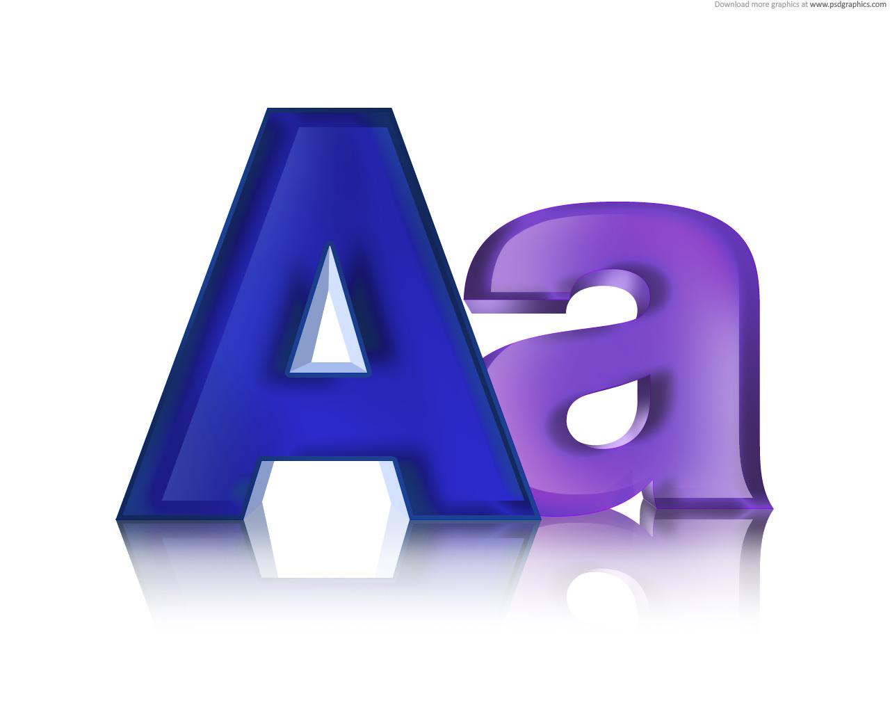 Uppercase and lowercase letters, PSD icon