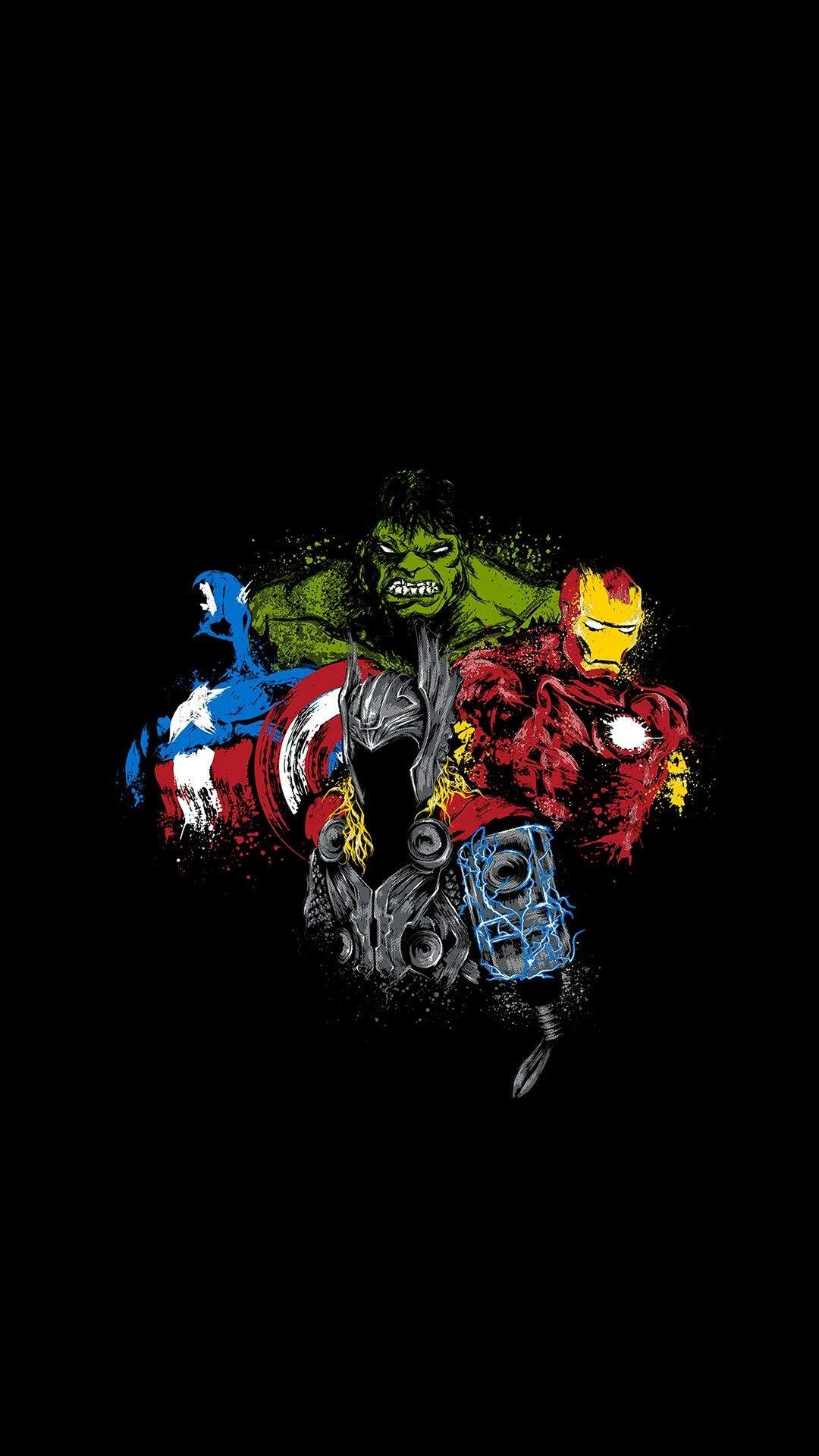 Background Neon Avengers Wallpaper