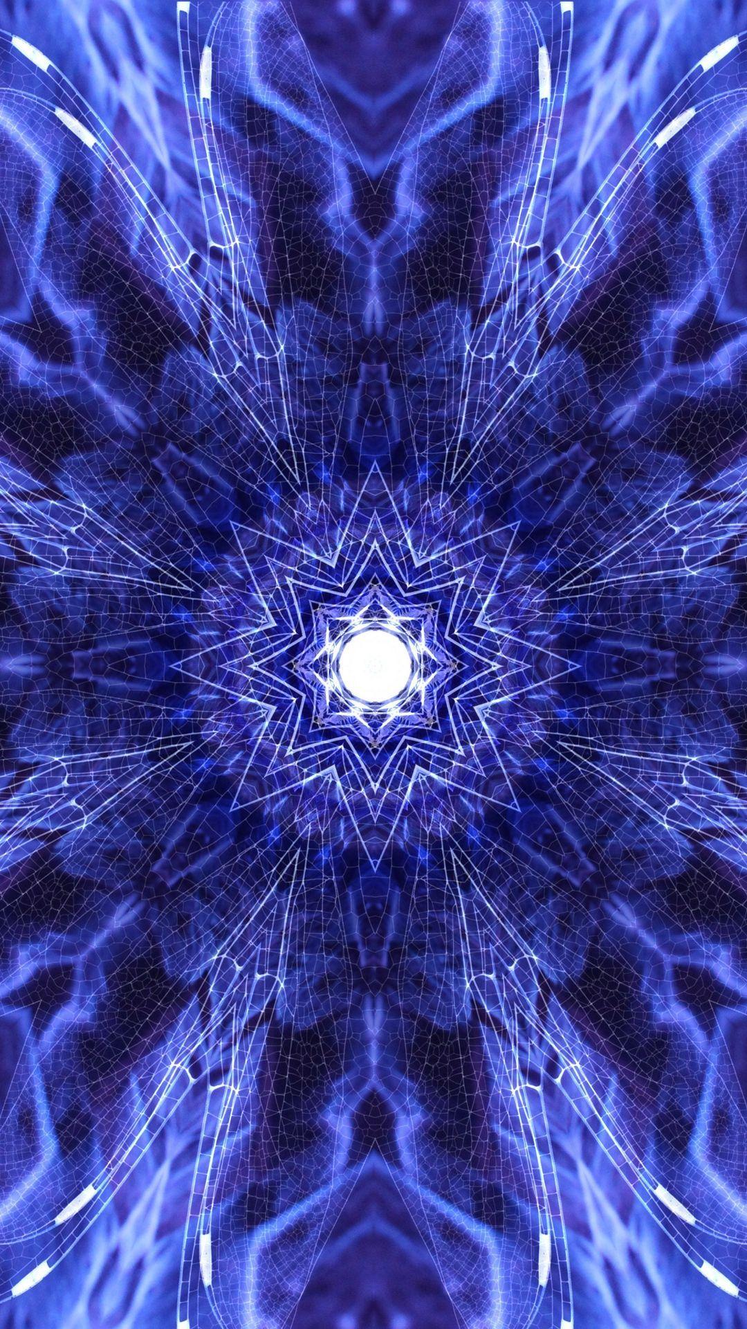 Blue, Electric blue, Fractal art, Purple, Symmetry, Psychedelic art