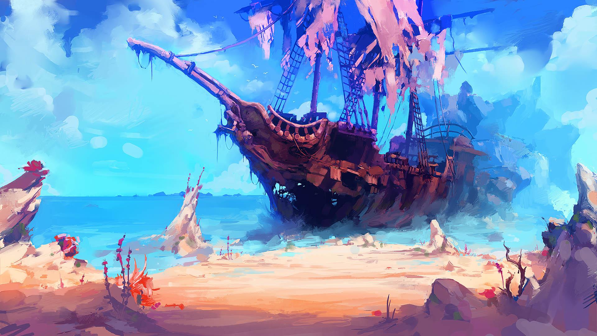 Shipwreck. Wallpaper from Trine 3: The Artifacts of Power